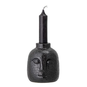 Bloomingville Kerzenständer Eliot, aus Steingut, Schwarz, 8,5 x 9 x 7,5 cm, Kerzenhalter