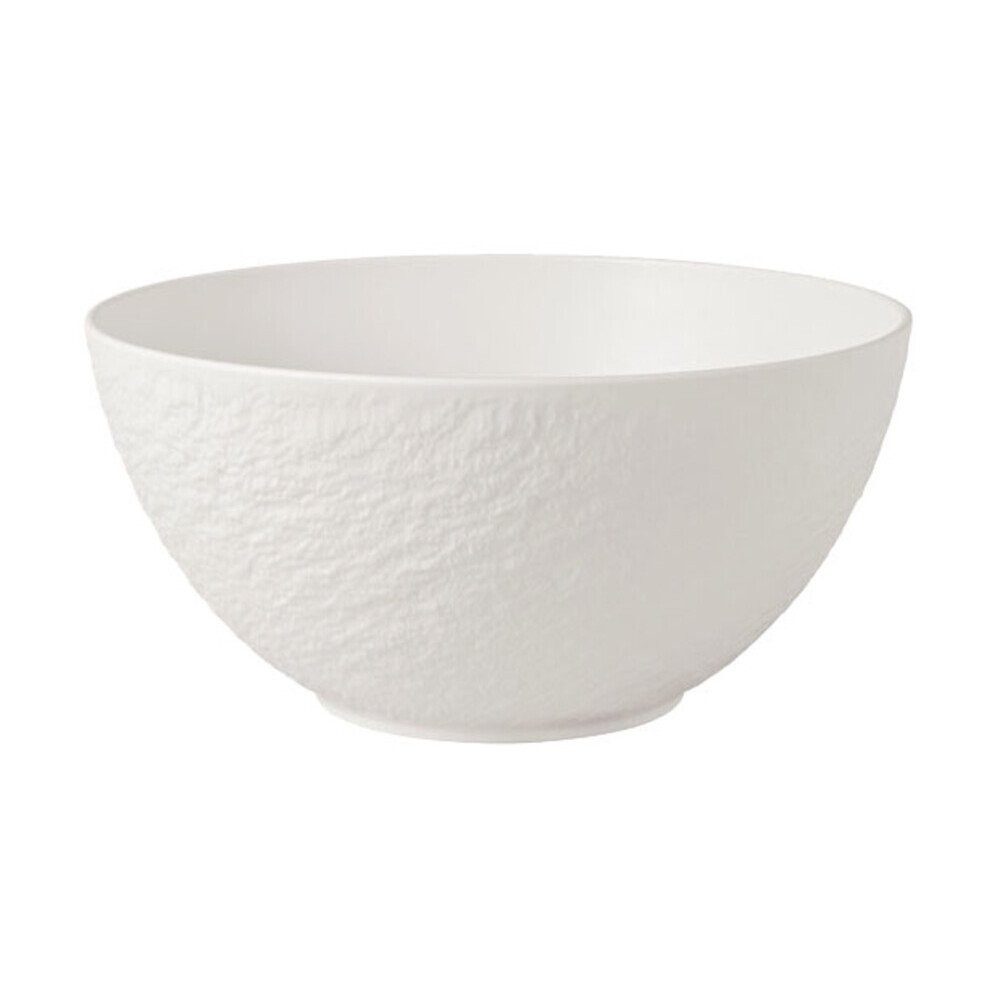 Villeroy & Boch Salatschüssel Salatschüssel 24 cm Manufacture Rock blanc, Premium Porcelain, (1-tlg), Salatschüssel, Ø24,2cm, Premium Porcelain, Weiß