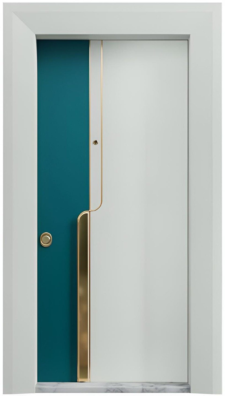 Xlmoebel Haustür Zweifarbige Sicherheits-Haustür Bex - 36 aus Aluminium und Kunststoff (Einzeltür, 1-St., 1x Haustür; 5x Schlüssel; 1x Griffset), Made in Europa