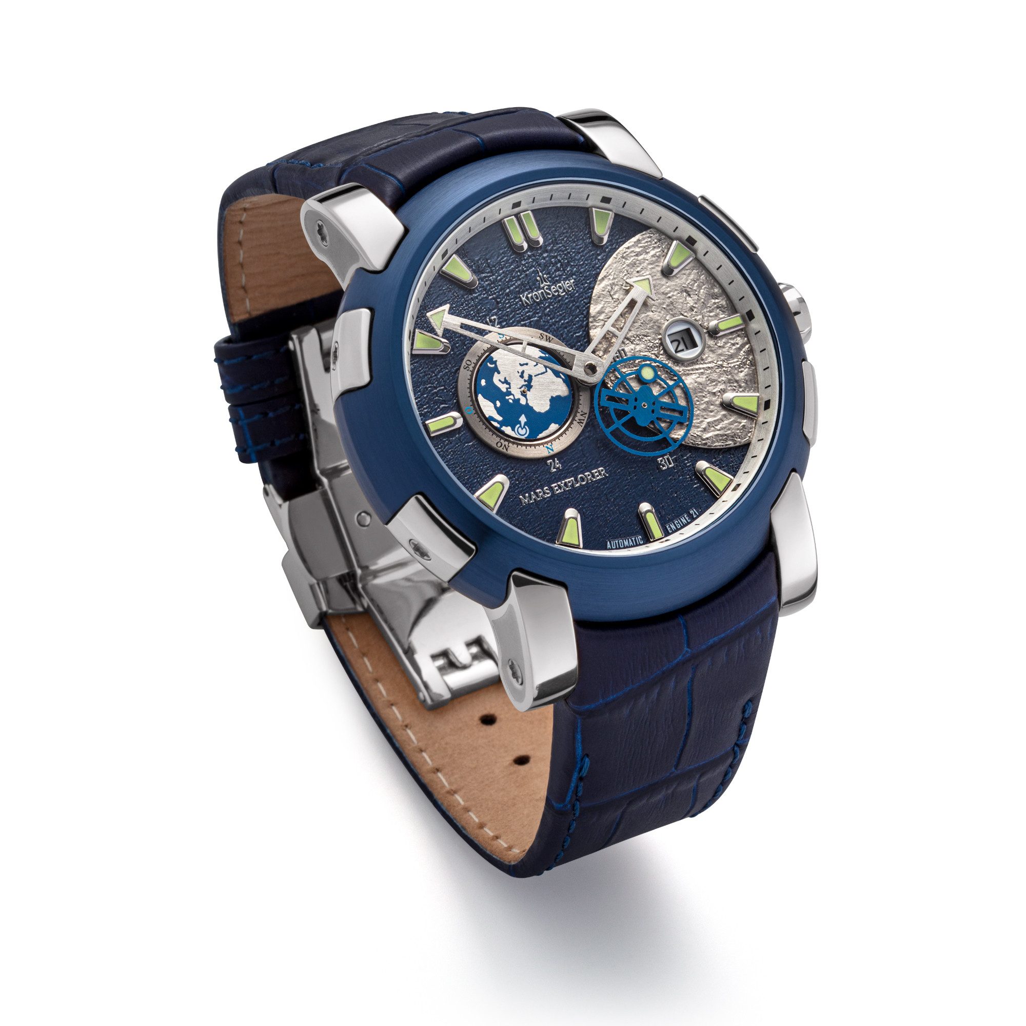 Automatikuhr Mars Exlorer Herrenuhr Automatik mit Saphirglas, Lederband