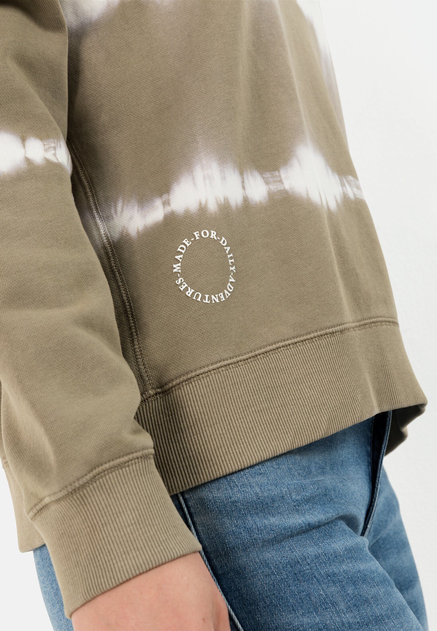 camel active Sweatshirt mit Tie-Dye Effekt Langarm Rundhals