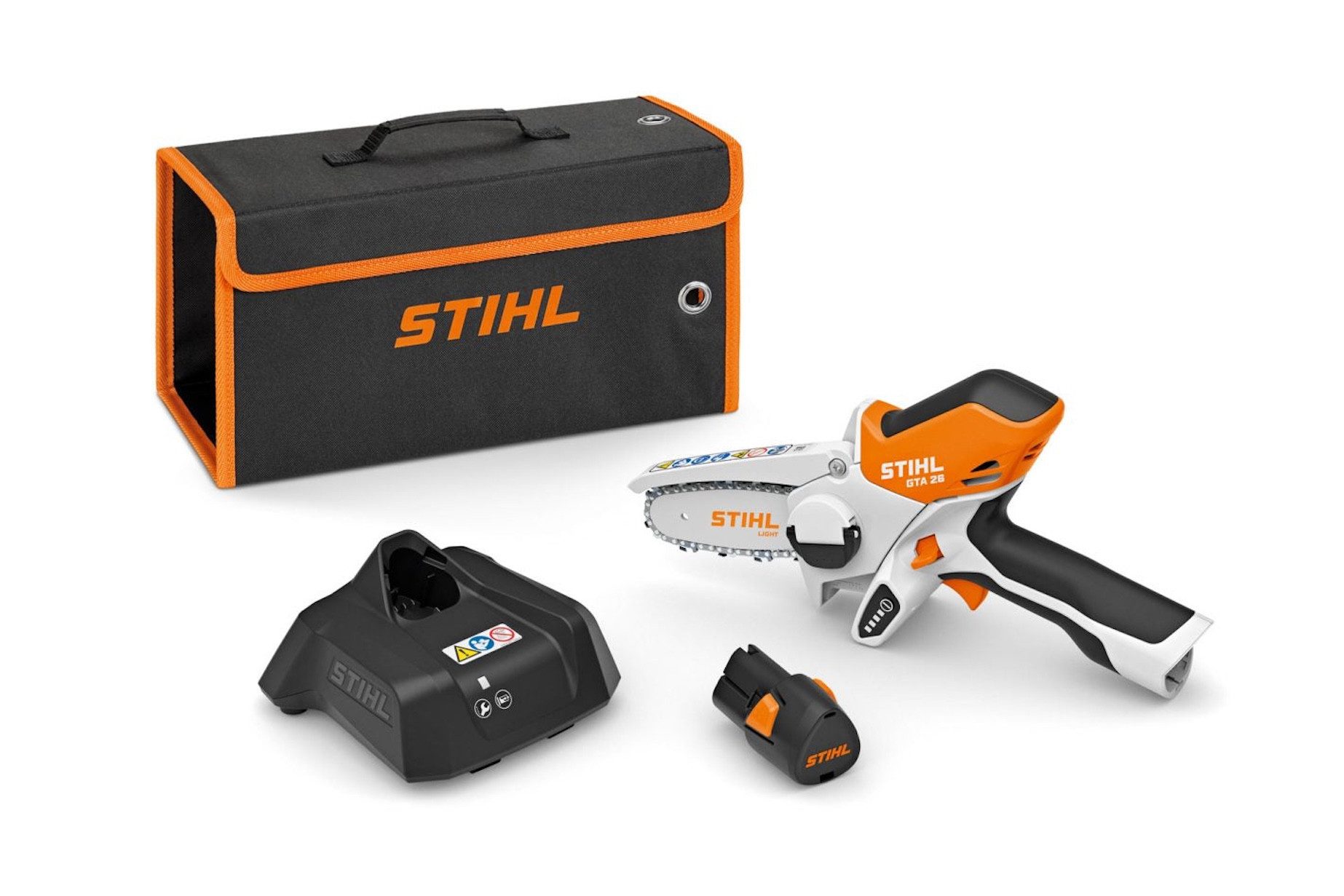 STIHL Akku-Kettensäge STIHL GTA 26 Akku-Gehölzschneider inkl. Akku und Ladegerät, 10 cm Schwertlänge, Hohe Schnittleistung und sauberes Schnittbild