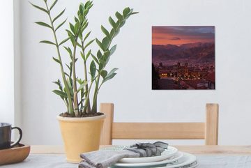 OneMillionCanvasses® Leinwandbild Sonnenuntergang in der Stadt Cuzco in Peru, (1 St), Leinwand Bilder für Wohnzimmer Schlafzimmer