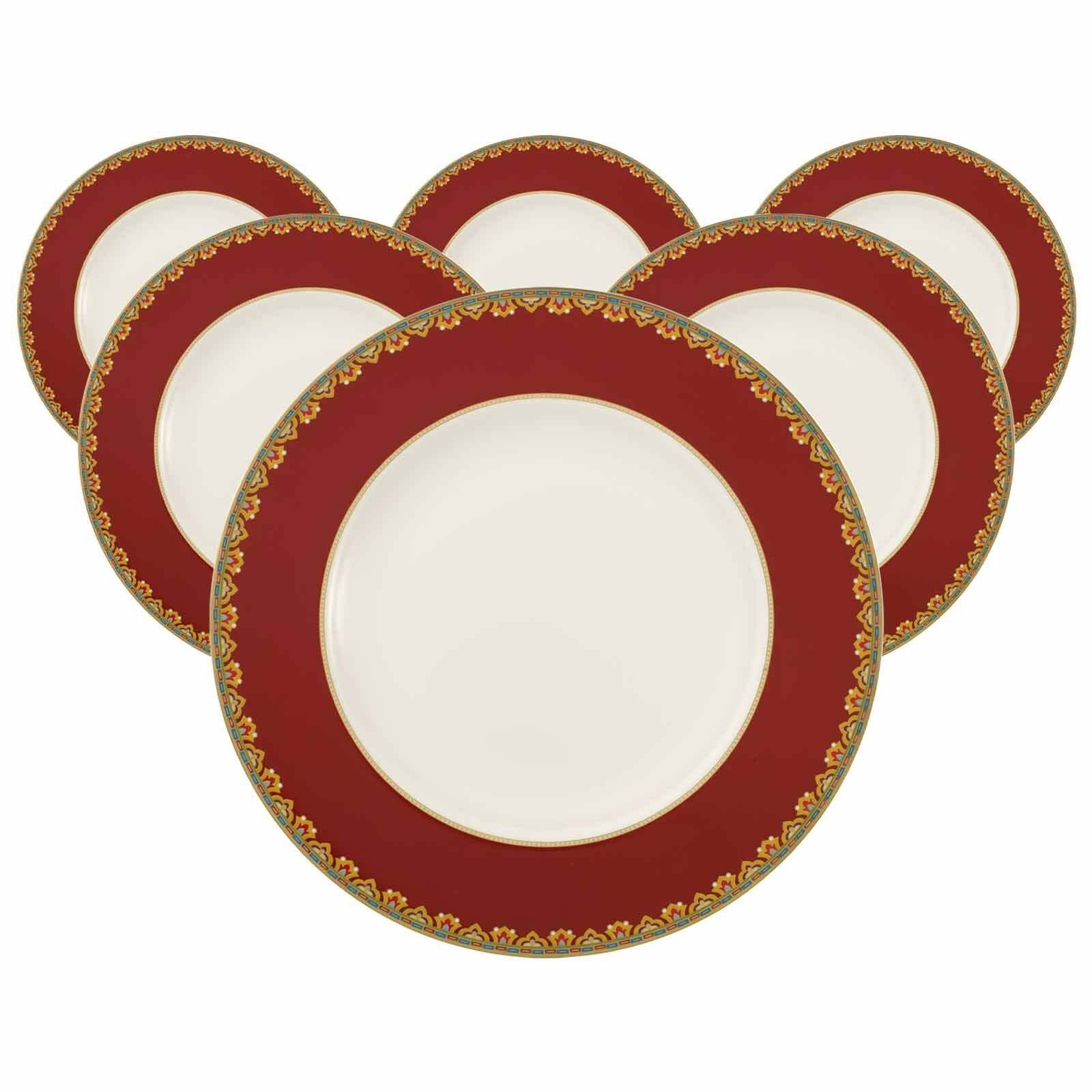 Villeroy & Boch Speiseteller Samarkand Rubin Speiseteller ø 27,7 cm 6er Set, (6 St)