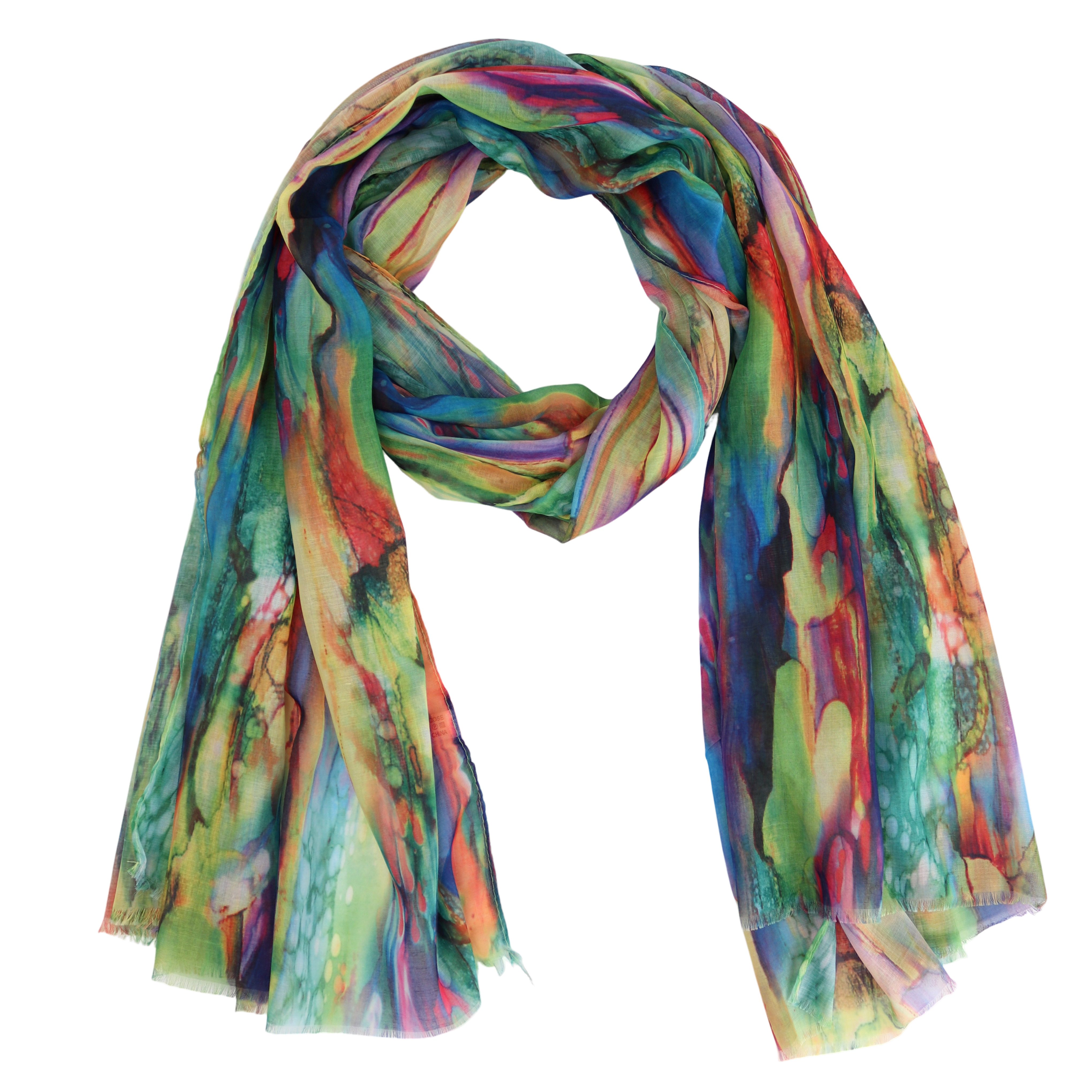 MIRROSI Modeschal Weicher & Leicht Großes Schal, ca.75x180cm, Regenbogen Print, (aus 100% Viskose, Atemberaubende Designs), Damen Halstuch Stola ideal für Frühling, Sommer und Herbst
