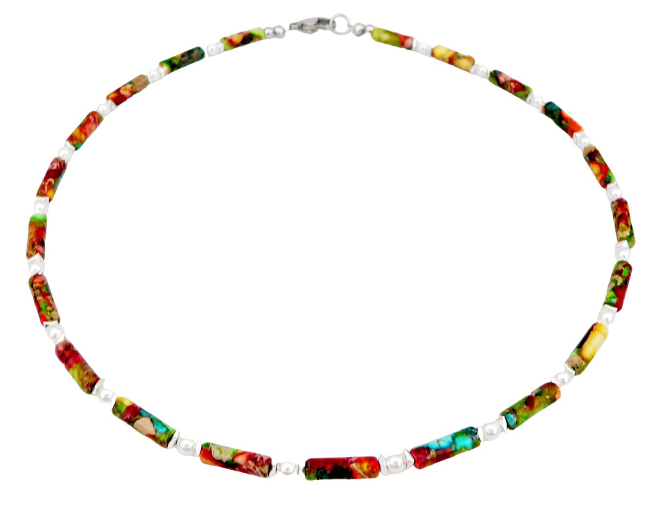 traumschmuck Collier 041b Collier Sediment Jaspis Süsswasserperle bunt Häma günstig online kaufen