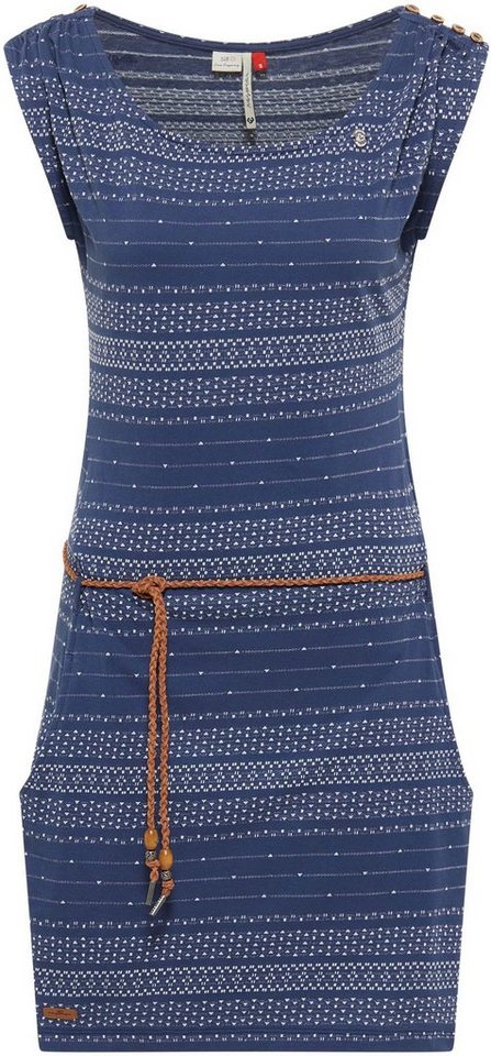 Ragwear Jerseykleid CHEGO (2-tlg., mit abnehmbarem Gürtel) im  Block-Streifen-Design, Mit kontrastfarbigem Blockstreifen-Design und  geflochtenem Gürtel inklusive