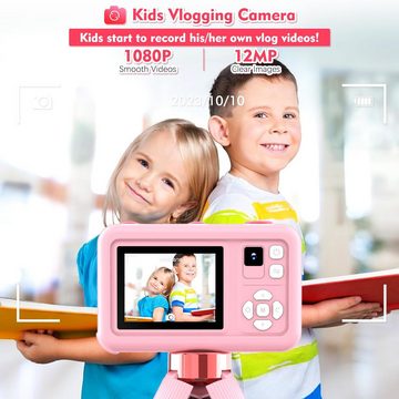 Febotak für 3-10 Jahre Klein Kind mit Kamerastativ Kinderkamera (12 MP, mit 32GB SD-Karte, Video, USB Wiederaufladbare)