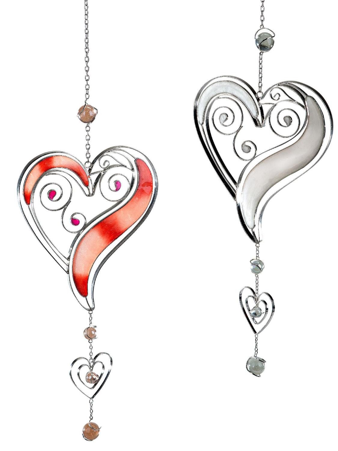 formano Hängedekoration Tiffany, Höhe: cm, Farbe: Mehrfarbig, Motiv: Herzen