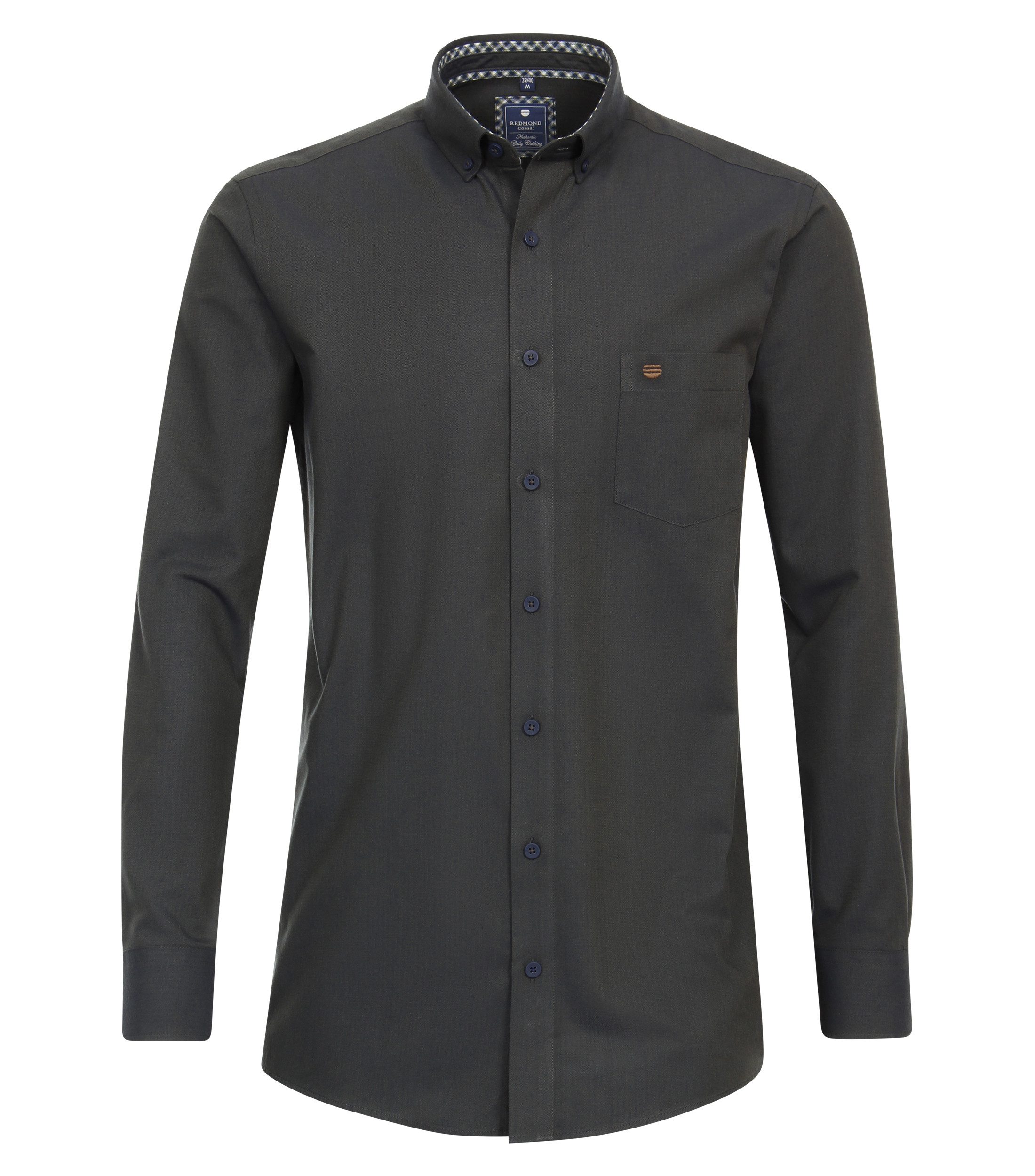 Langarmhemd uni nah Modern Fit