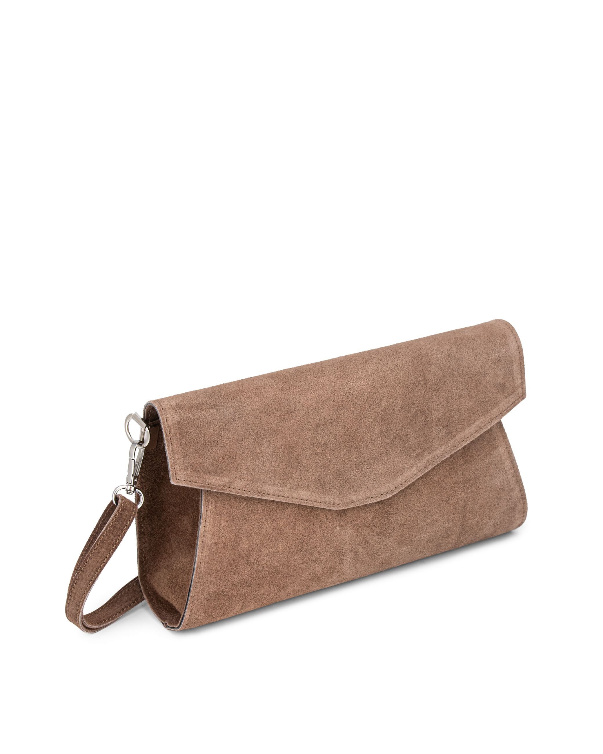 Caspar Clutch Leder Envelope Abendtasche Damen Tasche -PREMIUM LINE- Modell No.847, italienisches Wildleder, samtig weich, wahlweise im Metallic Look