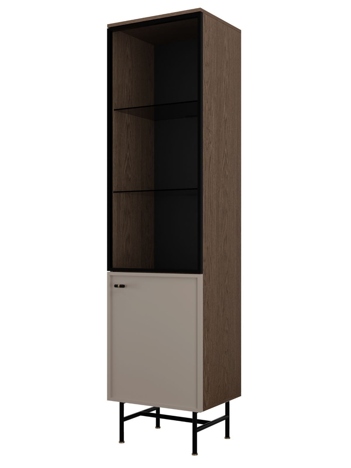 Compleo Standvitrine schmal, Breite: 50 cm, Modern design, Vitrine mit Glastür Wohnzimmervitrine