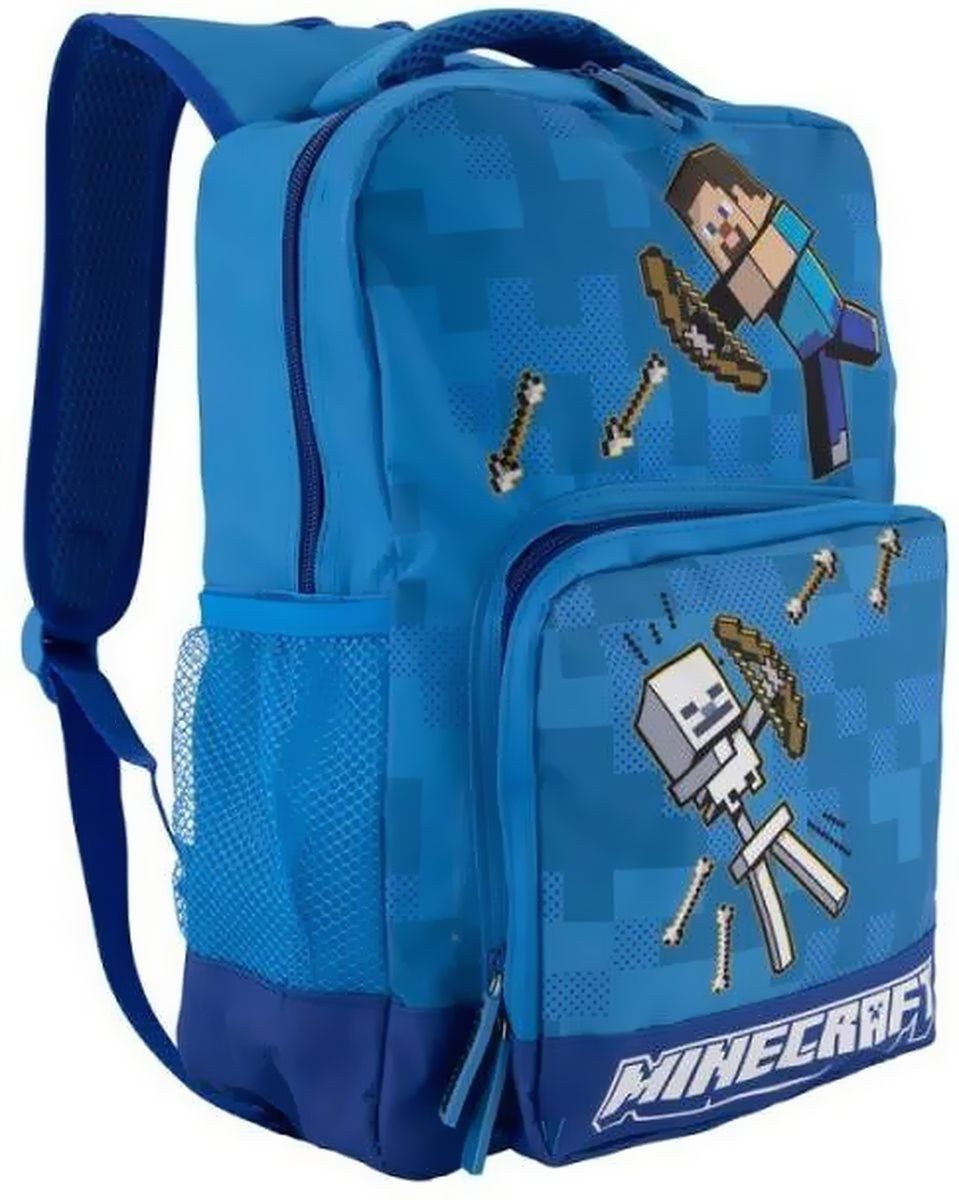 Minecraft Tagesrucksack MINECRAFT Rucksack Tasche Kinder + Jugendliche Blau