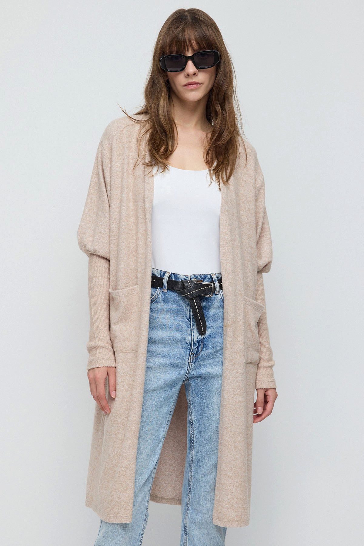 No Matter What Blusenjacke Langer Strickcardigan mit Taschen günstig online kaufen