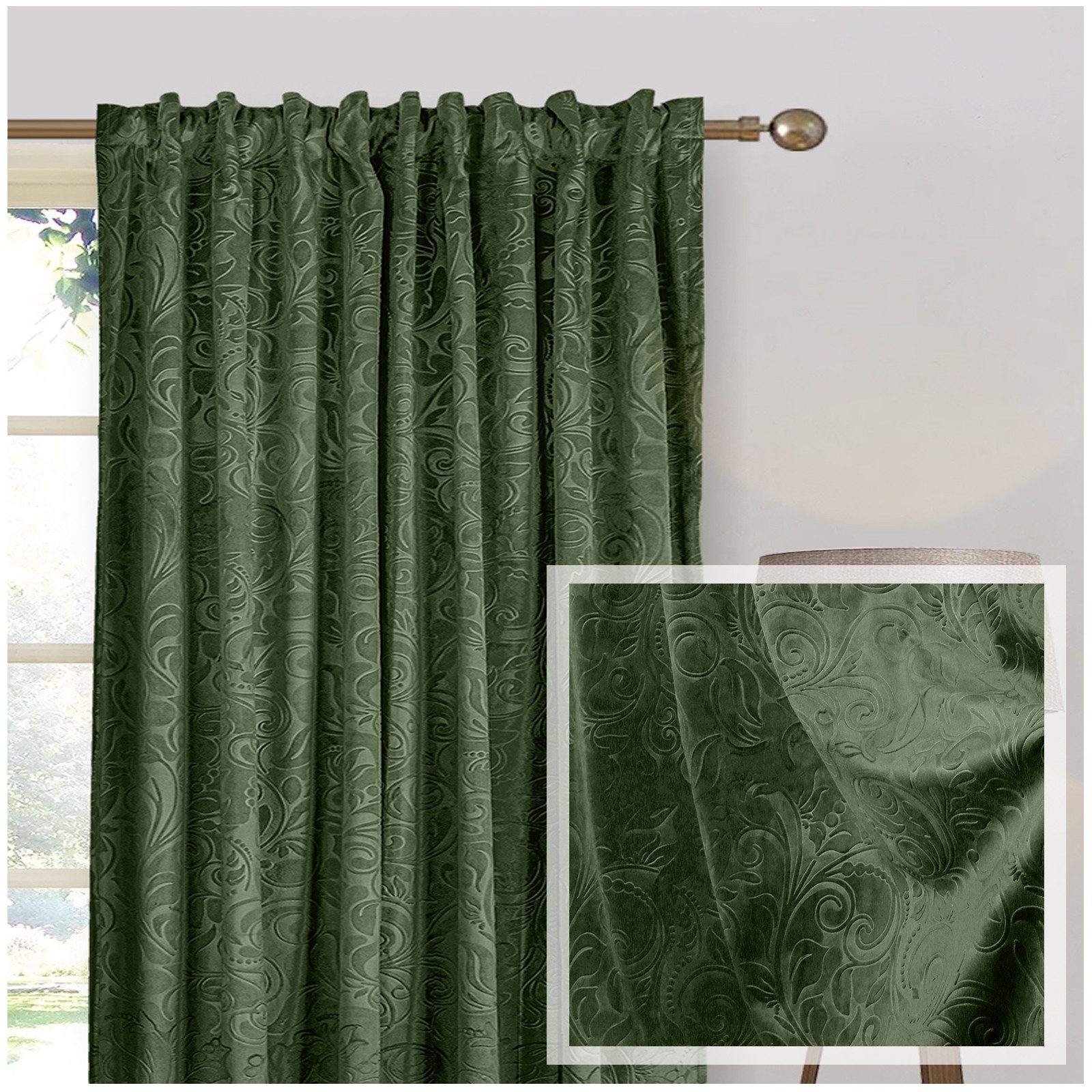 Jibenhome Verdunkelungsvorhang Samt Gardine 2er-Set, Blickdicht günstig online kaufen