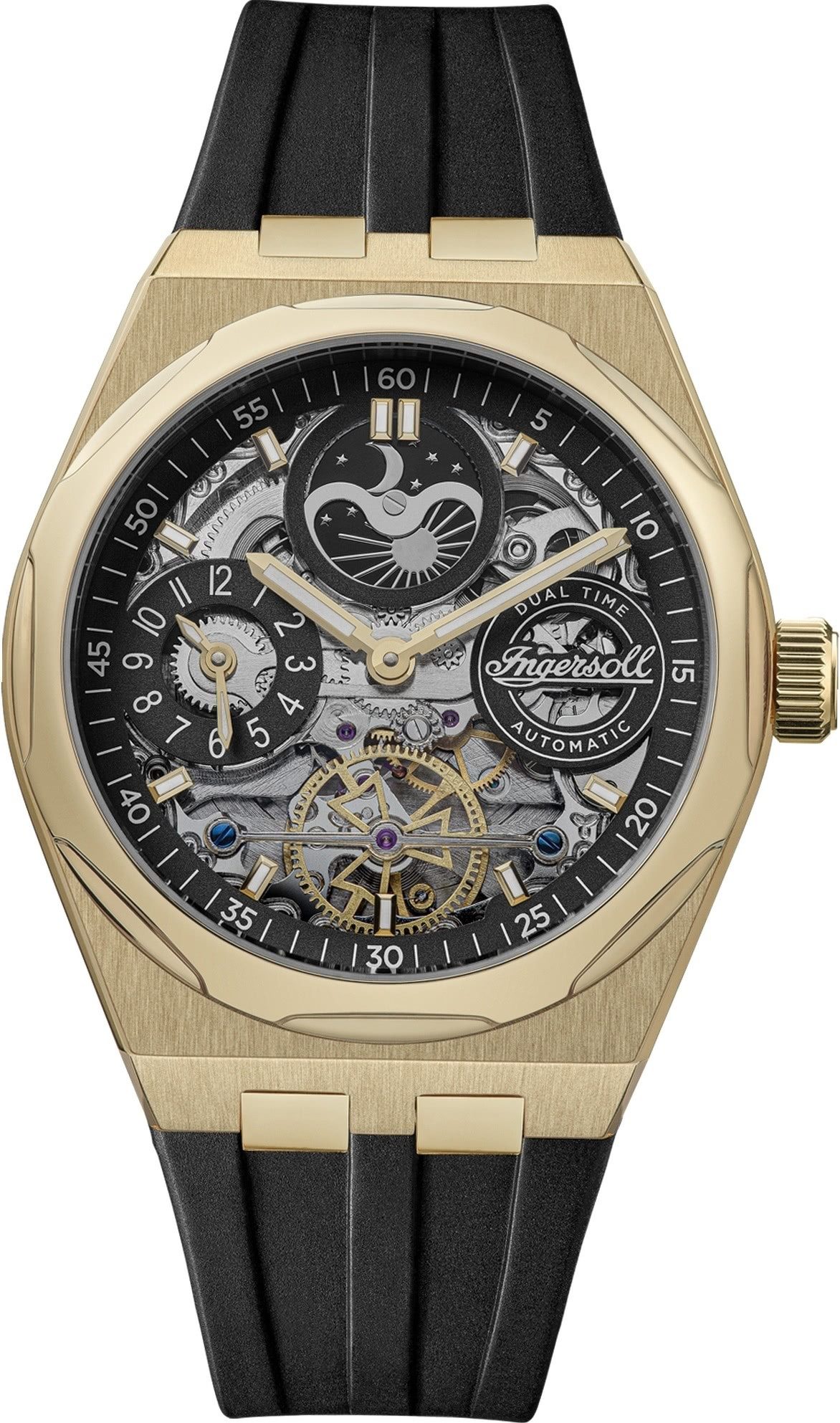 Ingersoll Quarzuhr Ingersoll Herrenuhr PUR schwarz Ingersoll, (Analoguhr), Herren Armbanduhr rund, PURarmband schwarz, Elegant