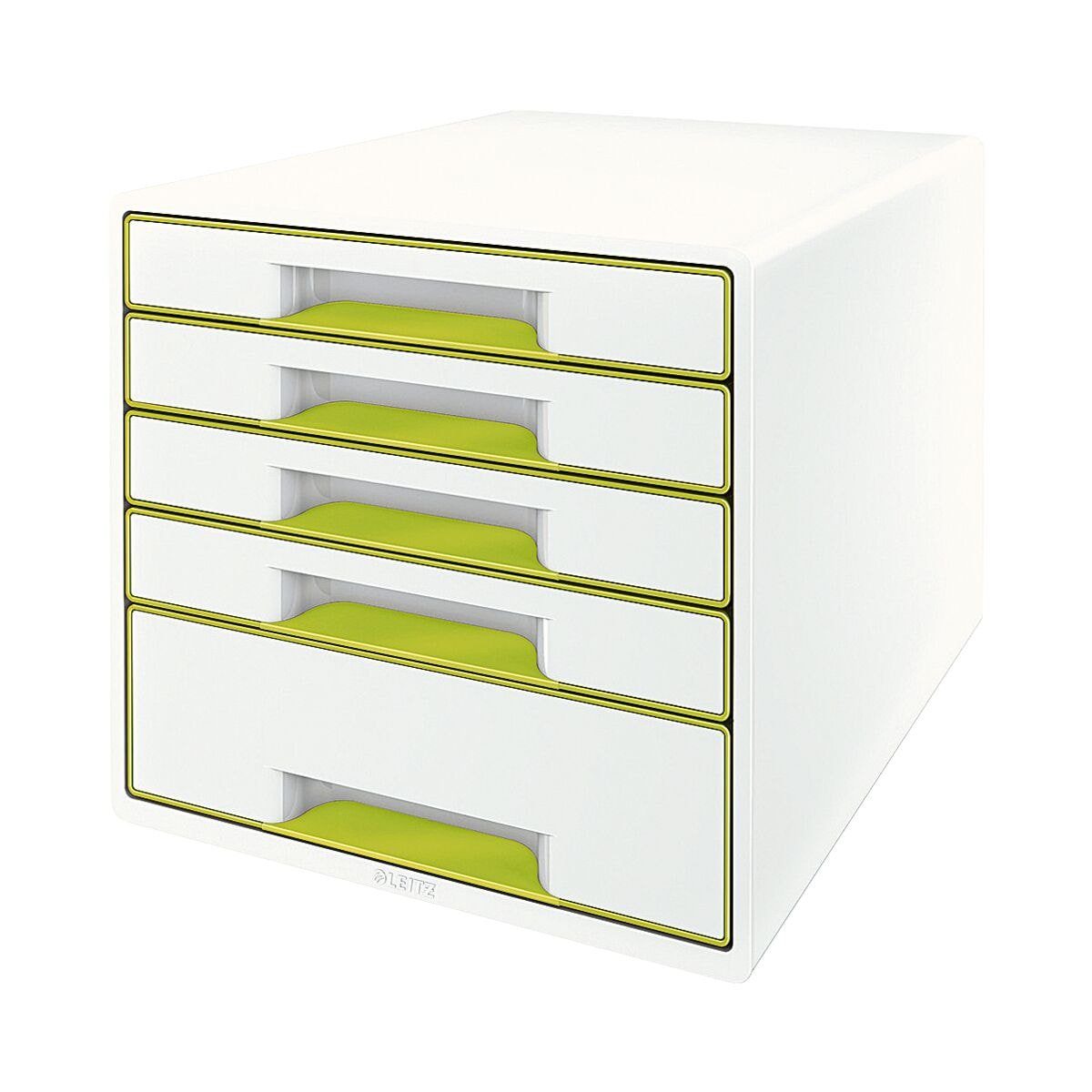 LEITZ Schubladenbox WOW Cube 5214, mit 5 Schubladen, geschlossen, stapelbar grün metallic