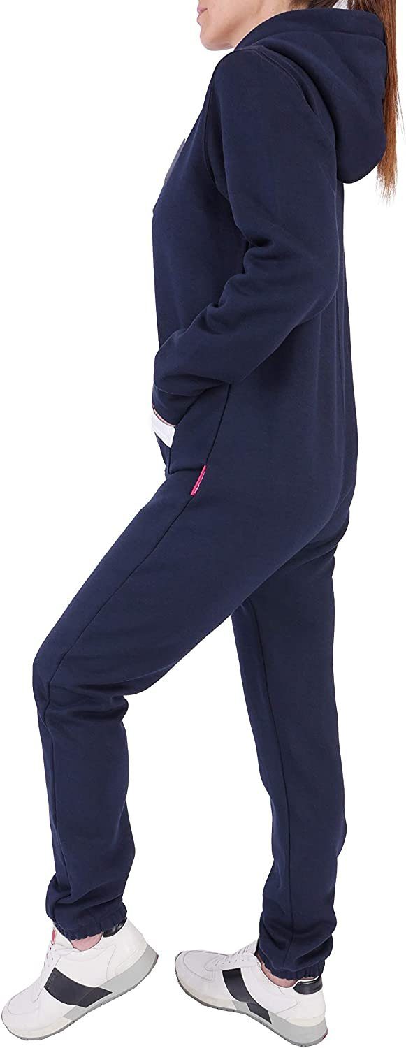Overall Anzug Jogging Damen Jumpsuit Trainingsanzug Finchgirl Dunkelblau Jogger FG18R Jumpsuit