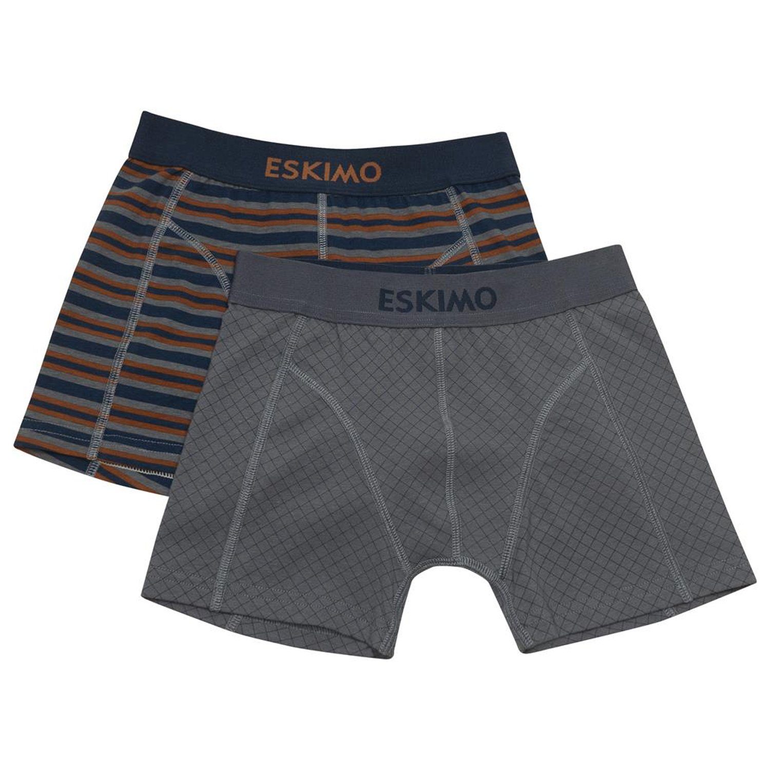 Unterhosen 2-St) Kids Baumwolle/Elastan Eskimo Boxershorts Shorts (Set, Pants Jungen Eskimo