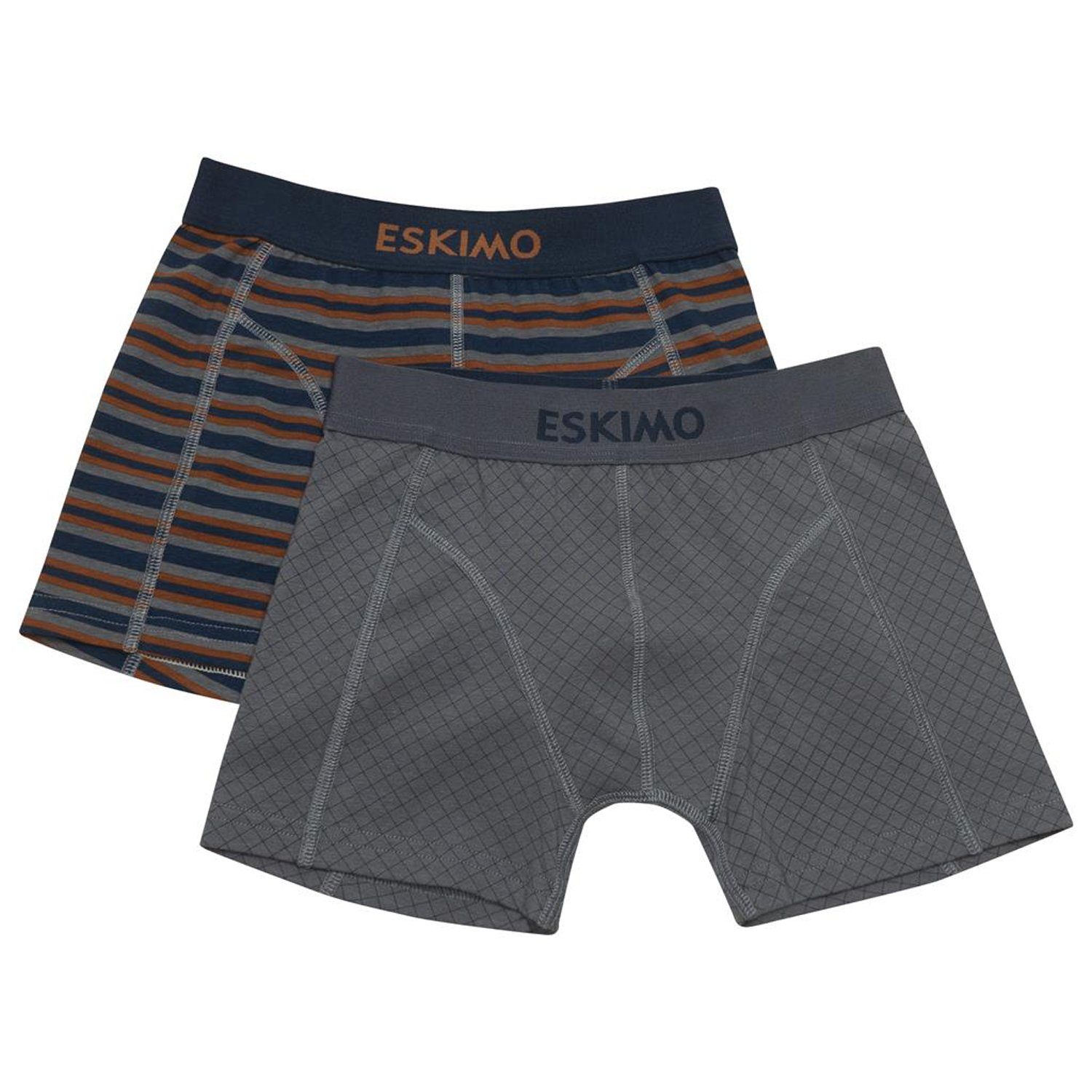 Eskimo Boxershorts Eskimo Kids Set 2 St Jungen Shorts Pants Unterhosen Baumwolle Elastan