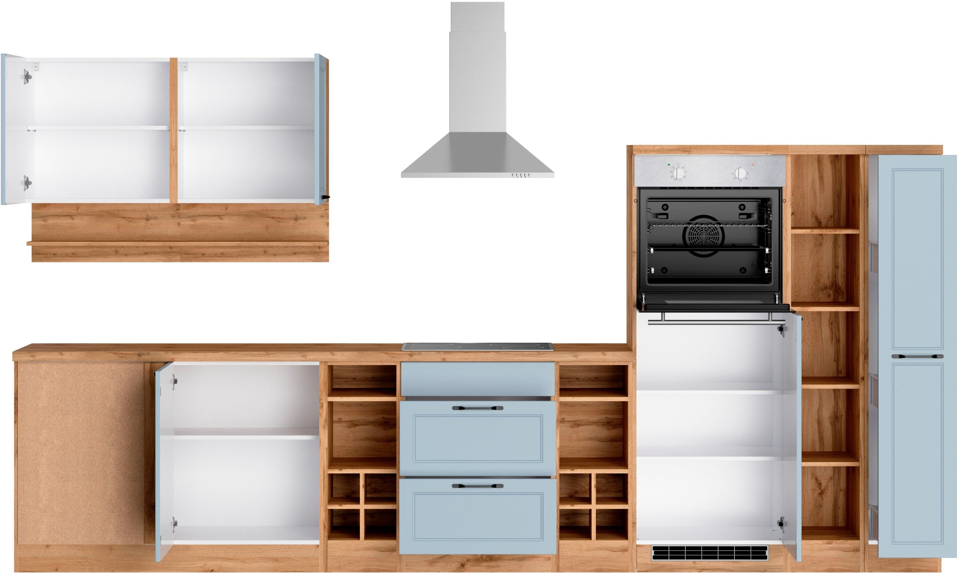 KOCHSTATION Winkelküche KS-Lana, Stellbreite 240/360 cm, wahlweise mit E-Geräten