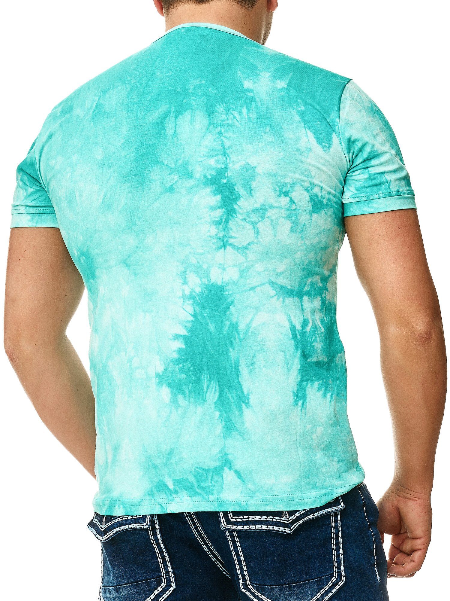 L.gonline Kurzarmshirt Herren T-Shirt mit Knopfleiste, Verwaschen kurzarm m günstig online kaufen