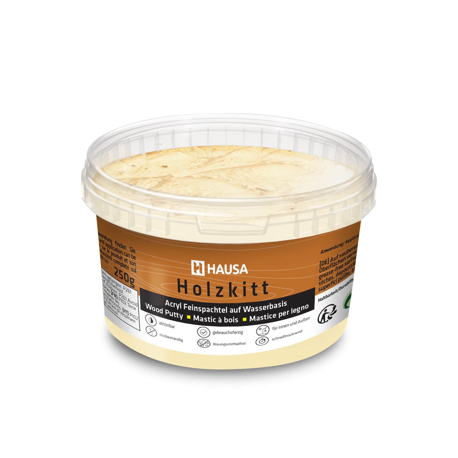 Hausa Holz-Reparaturset Holzkitt, 250g gebrauchsfertig ausgezeichnete Füllkraft rissbeständig, 1-St., Gramm Kiefer Hell Holzspachtelmasse Kitt für Holz, Holzspachtel/Füllmasse zum Reparieren