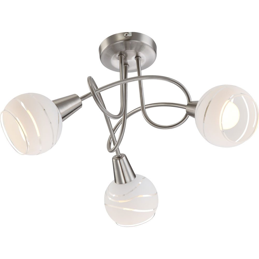 GLOBO LIGHTING LED Deckenleuchte, LED-Leuchtmittel fest verbaut, Warmweiß, Deckenleuchte Spotrondell Deckenlampe LED 3 Flammig Glas satiniert