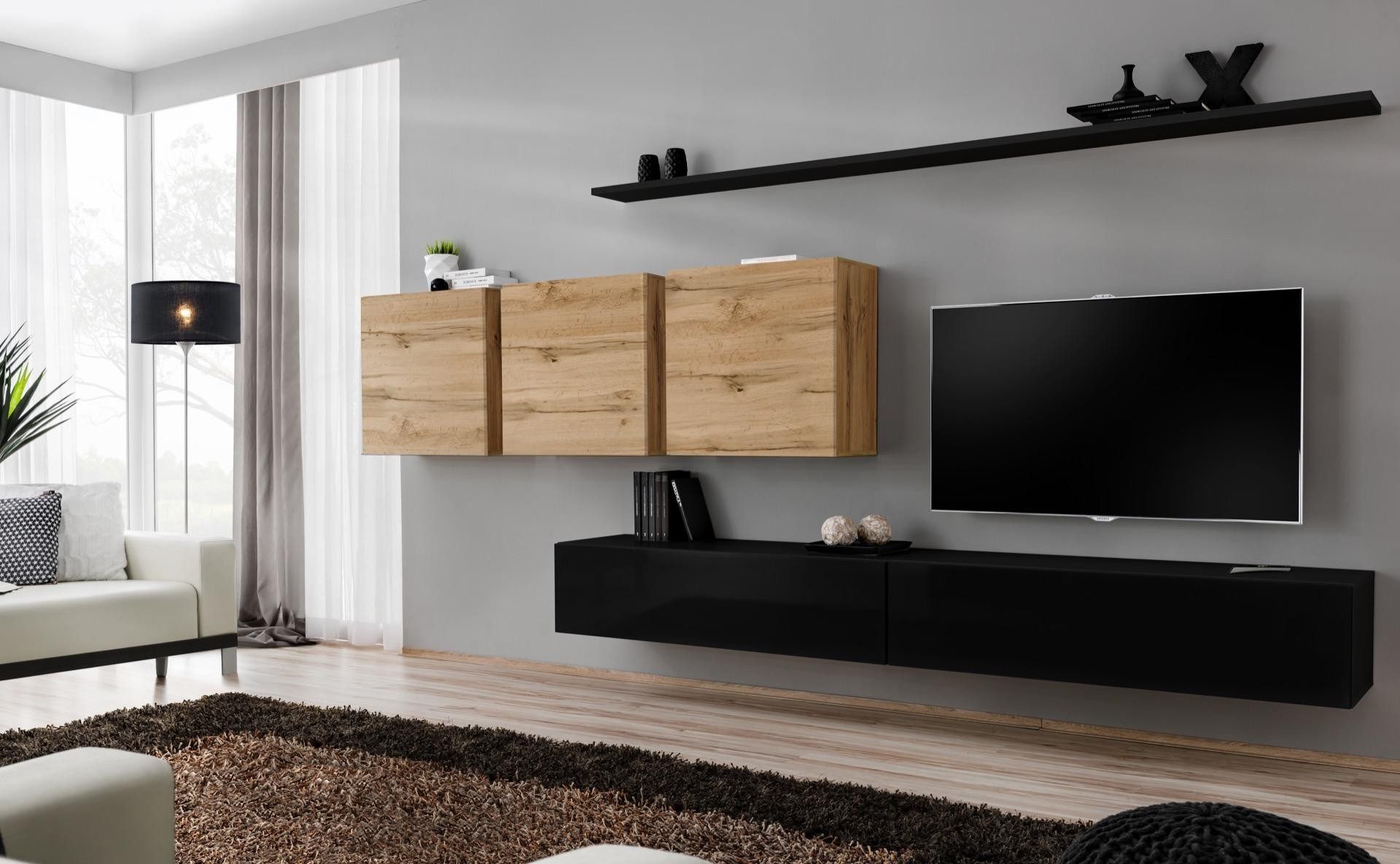 Xlmoebel Wohnwand 7tlg TV-Ständer Set Sideboard für modernes Wohnzimmer, Made in Europa