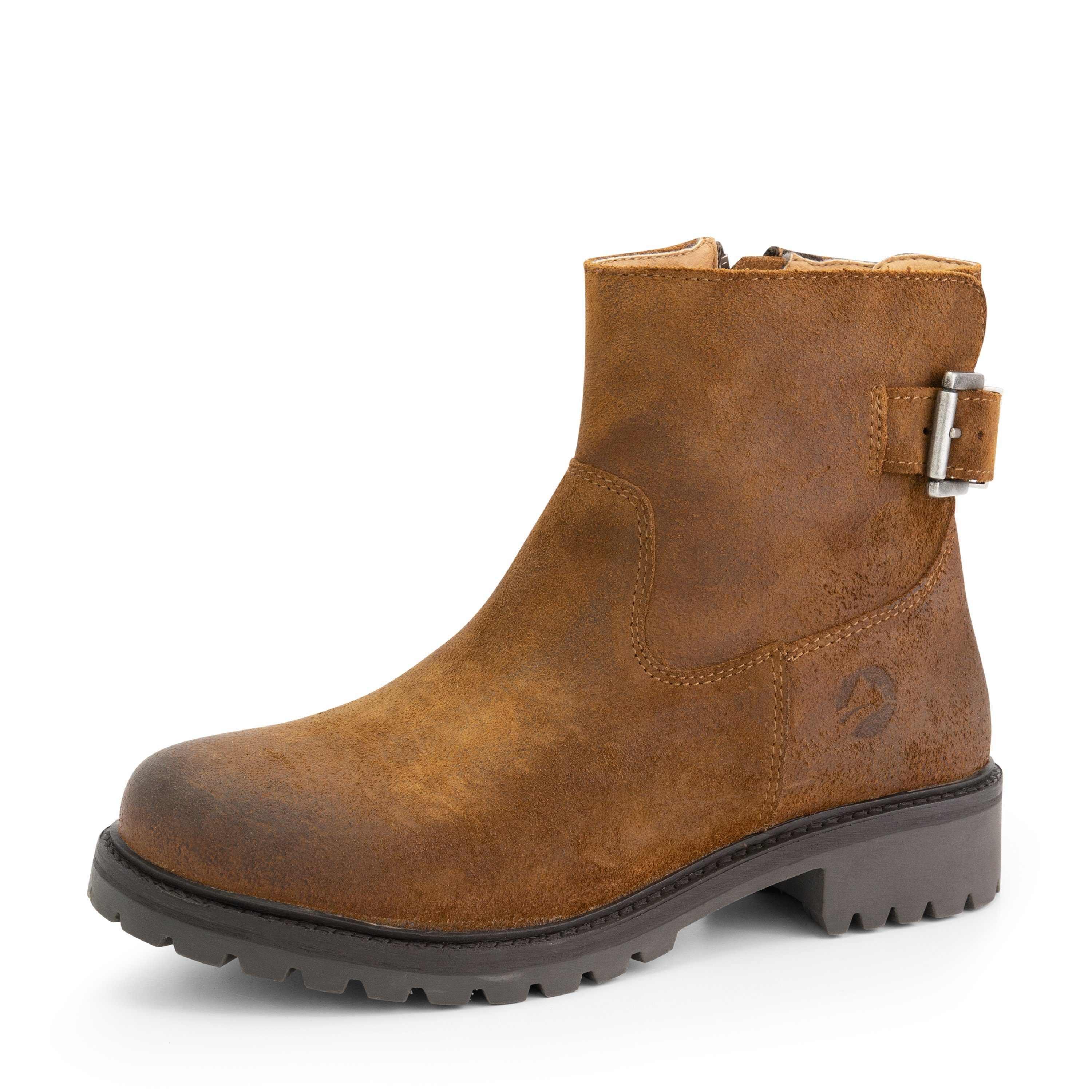 Lady Travelin' Honefoss Stiefelette Cognac gewachstes Wildleder (Schnalle)