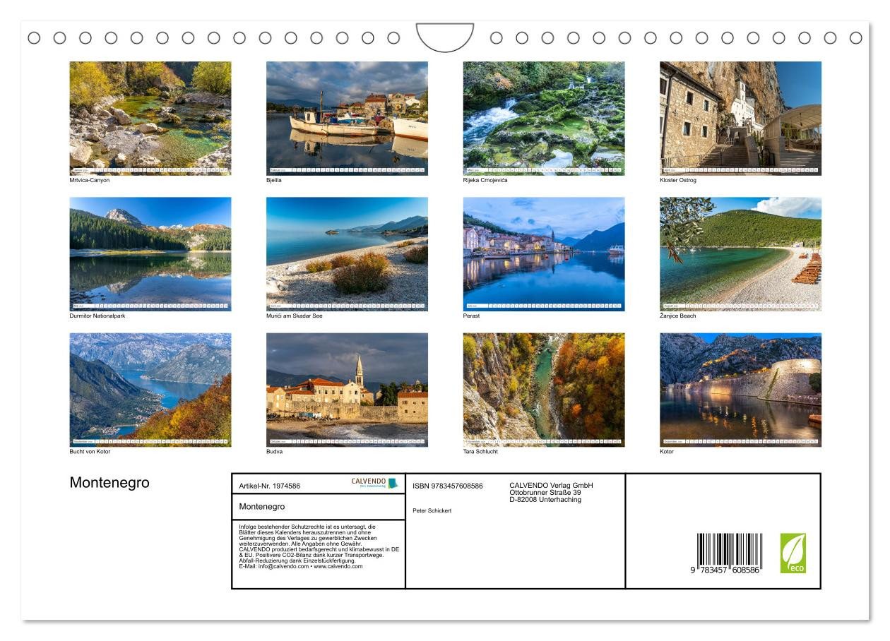Thumbnail - CALVENDO Wandkalender Montenegro (Wandkalender 2026 DIN A4 quer), CALVENDO Monatskalender