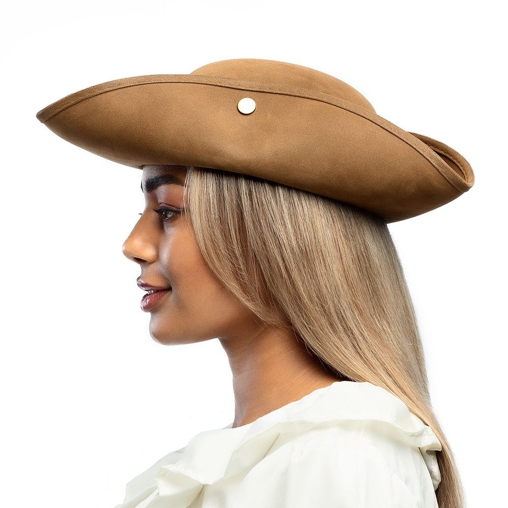 Boland Piraten-Kostüm Piratenhut Charles braun Dreispitz Hut für Karneval-Kostüm, mit Druckknöpfen, toll als Festivalhut
