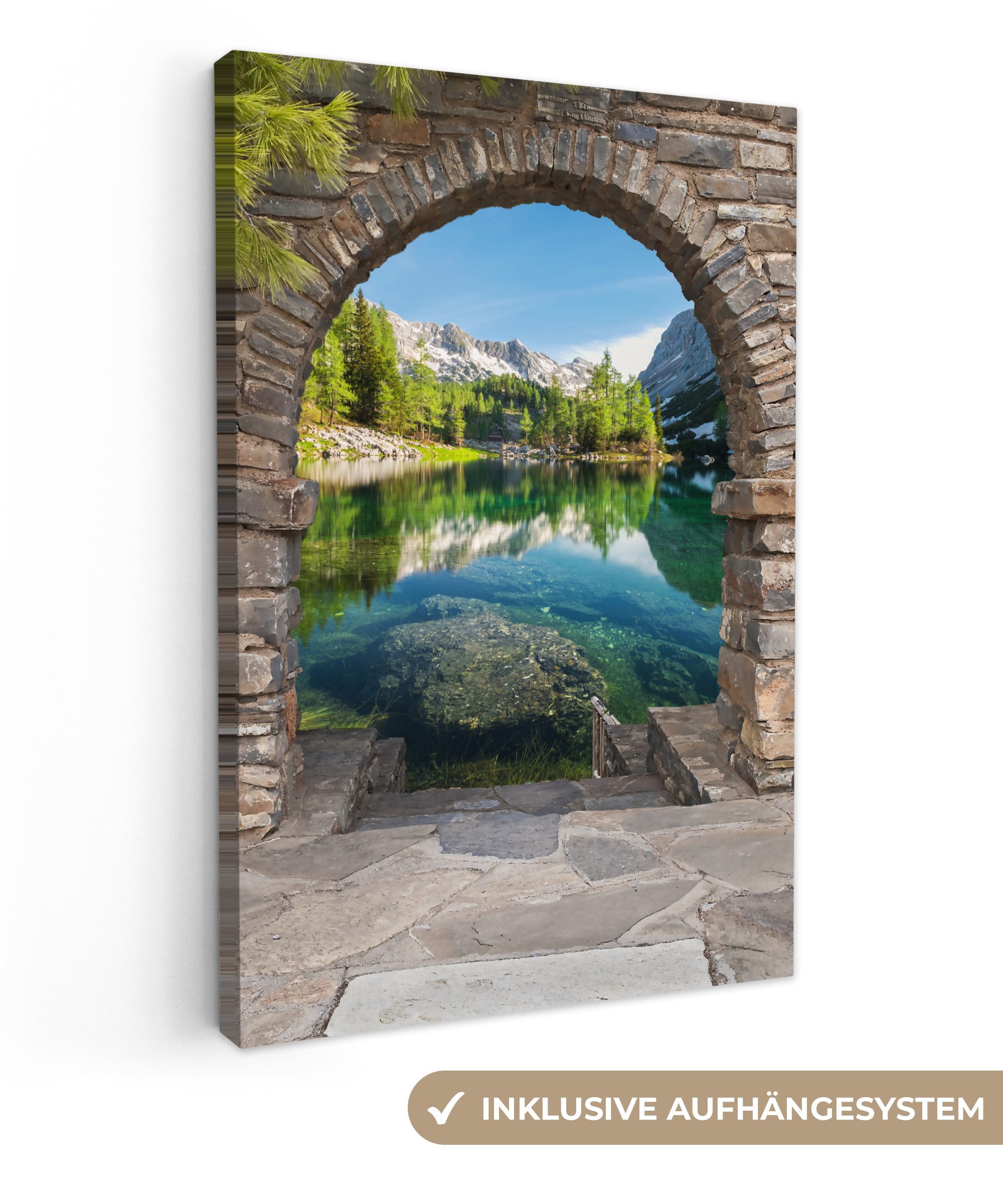 Leinwandbild Aussicht - Berg - Landschaft - Wasser