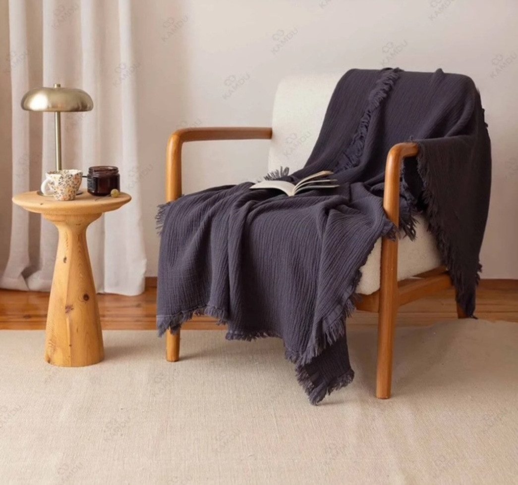 Plaid Musselin Plaids aus Biobaumwolle, Musselin Welt, Kuschelige sanft weiche Bio-Musselin