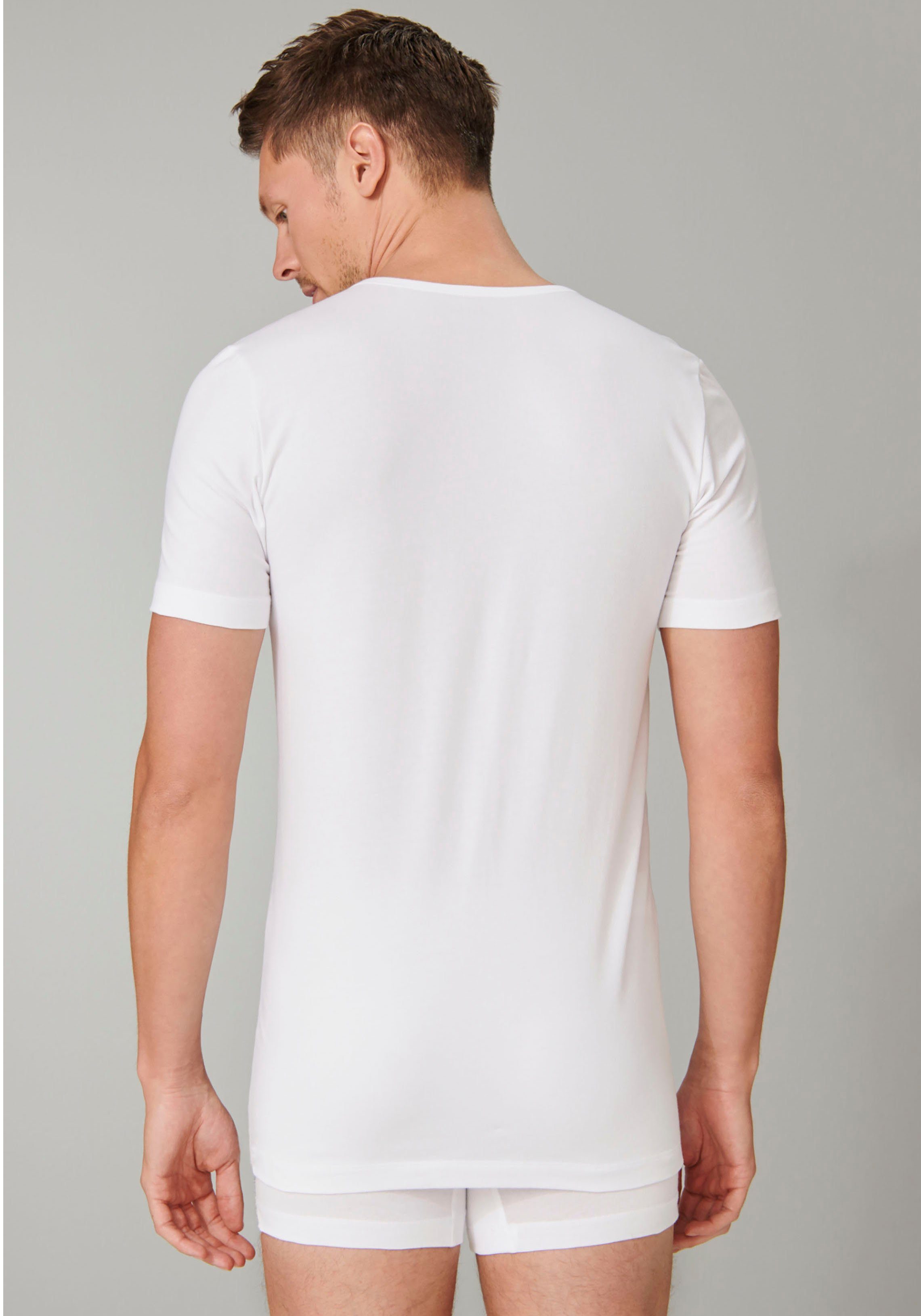 mit weiß (2er-Pack) Schiesser V-Ausschnitt V-Shirt