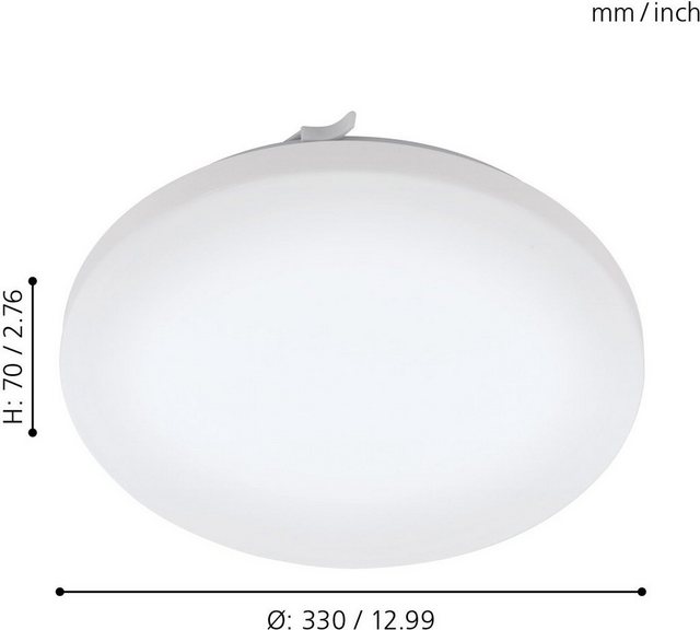 EGLO LED Deckenleuchte »FRANIA«, weiß / Ø33 x H7 cm / inkl. 1 x LED-Platine (je 14,5W, 1600lm, 3000K) / IP44 Badezimmerlampe - warmweißes Licht - Badlampe - Deckenlampe - Badezimmer - Flurlampe - Küchenlampe - Badleuchte-Otto