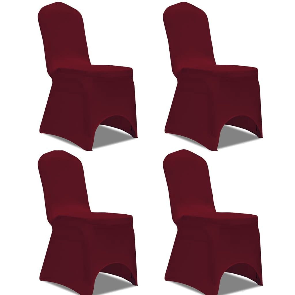 Hussen-Set Bordeaux Stuhlabdeckung für Stühle bis 100 cm - 4 Stück