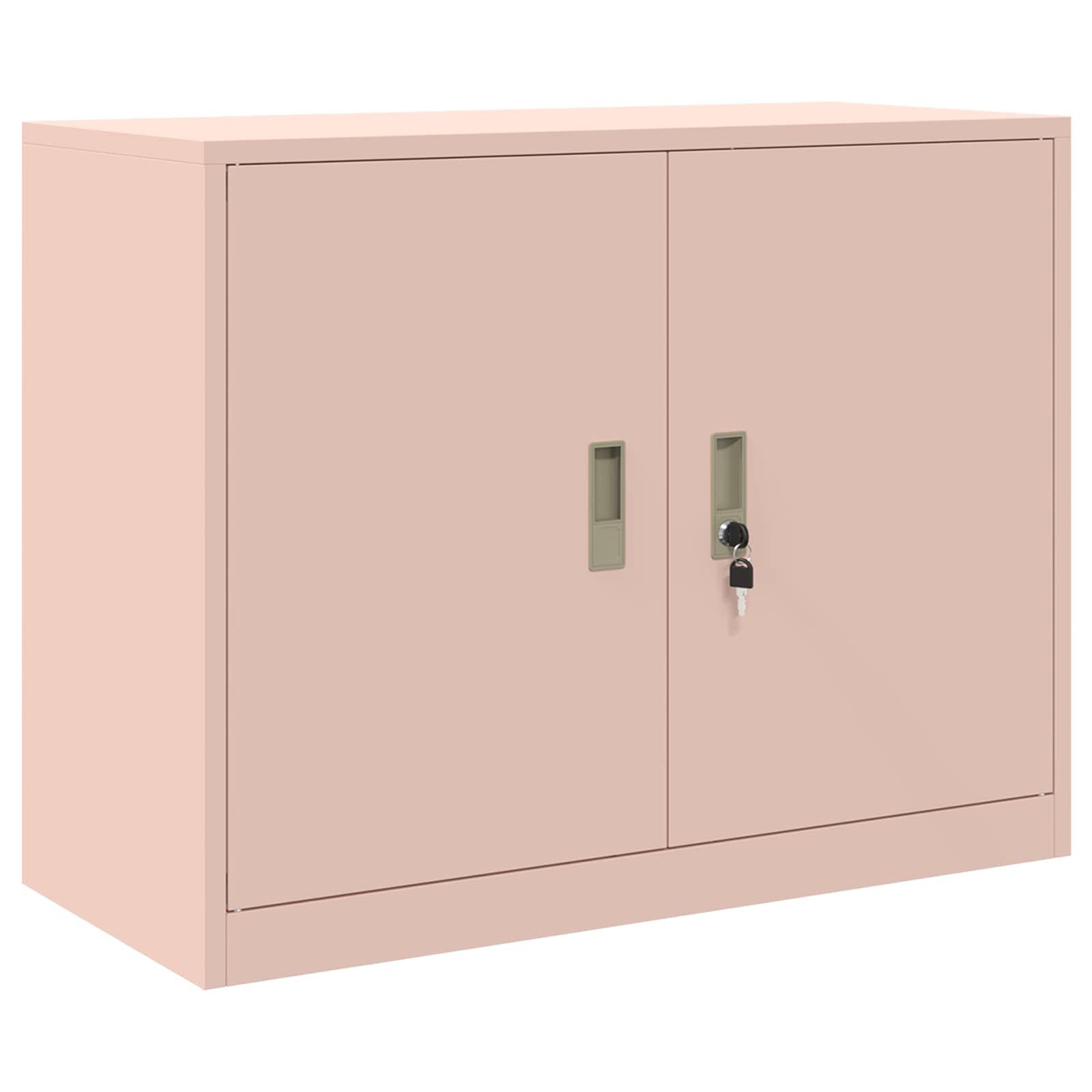 vidaXL Aktenschrank Aufbewahrungsschrank Rosa 90 x 40 x 70 cm Stahl (1-St)