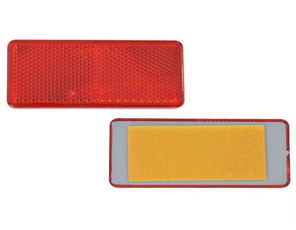 Aspöck Anhänger 50x Rückstrahler - Reflektor - Kleben – 90x40mm - Rot - Prüfzeichen