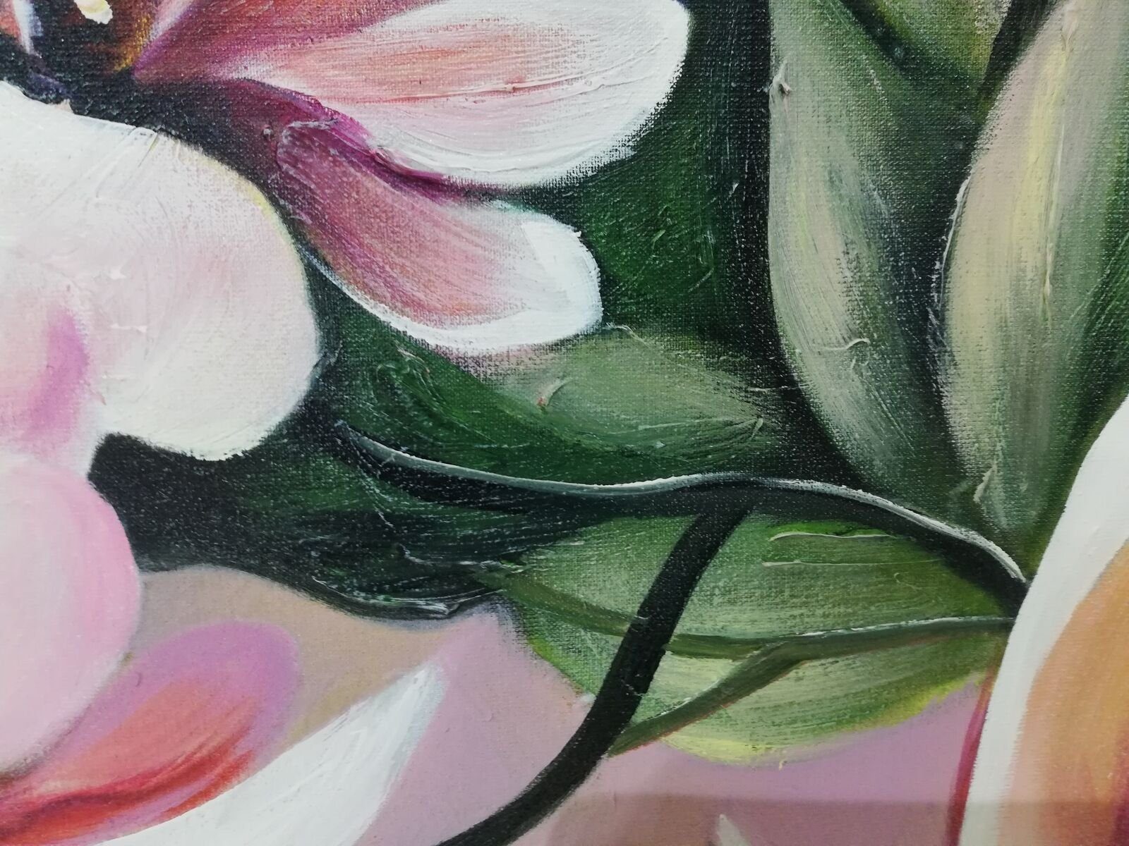 Rahmen Pflanzen St) (1 lieferbar Gemälde 96x76, JVmoebel Mit Sofort Blumen Ölbild Ölbild