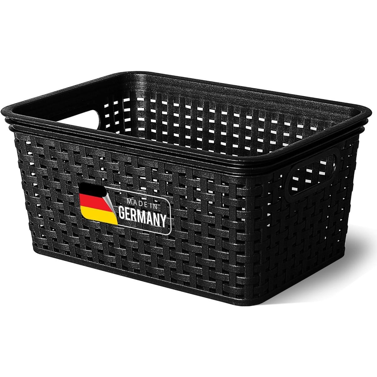 Novaliv Aufbewahrungsbox 30984-1x (1 St), Novaliv Aufbewahrungskorb in Rattan-Optik ohne Deckel Schwarz Kunsts
