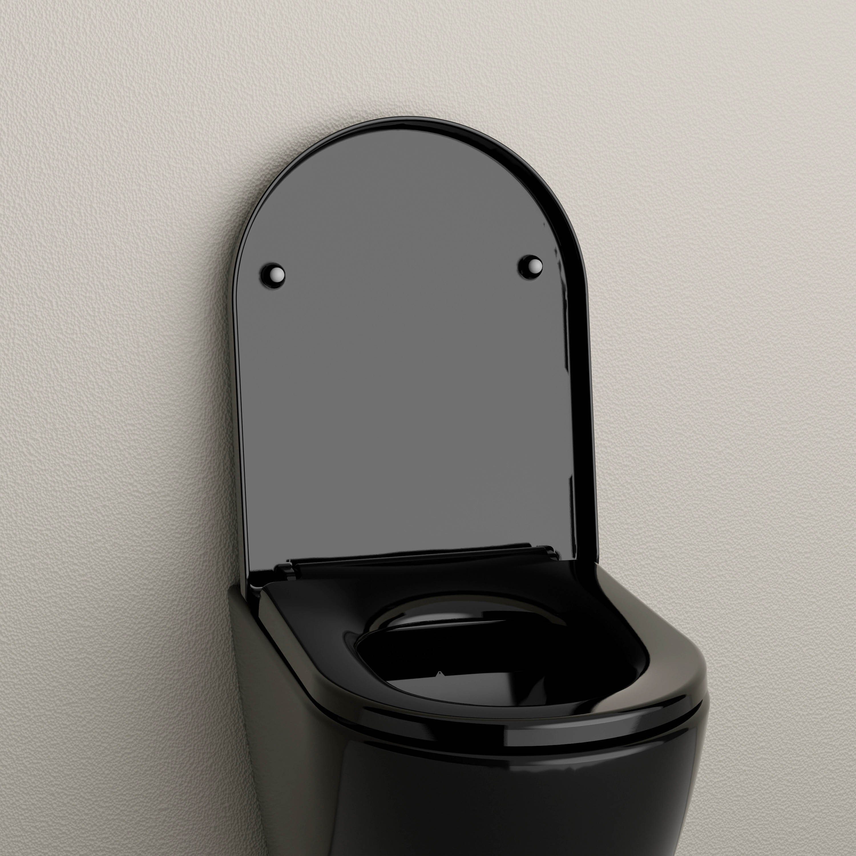 Bernstein WC-Sitz U1002, WC-Sitz Schwarz glänzend D-Form Softclose Universe günstig online kaufen