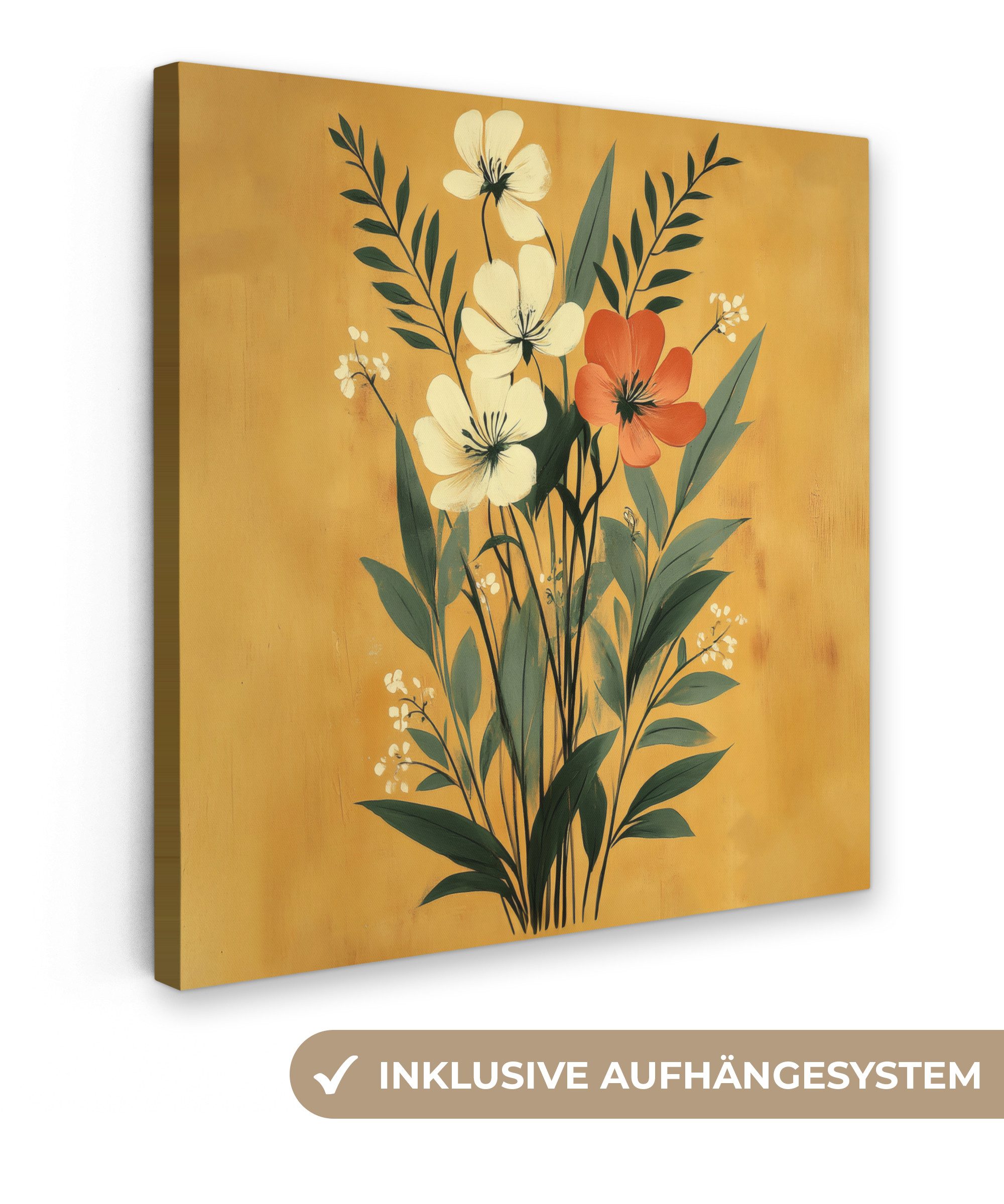 OneMillionCanvasses® Leinwandbild Blätter - Blumenstrauß - günstig online kaufen