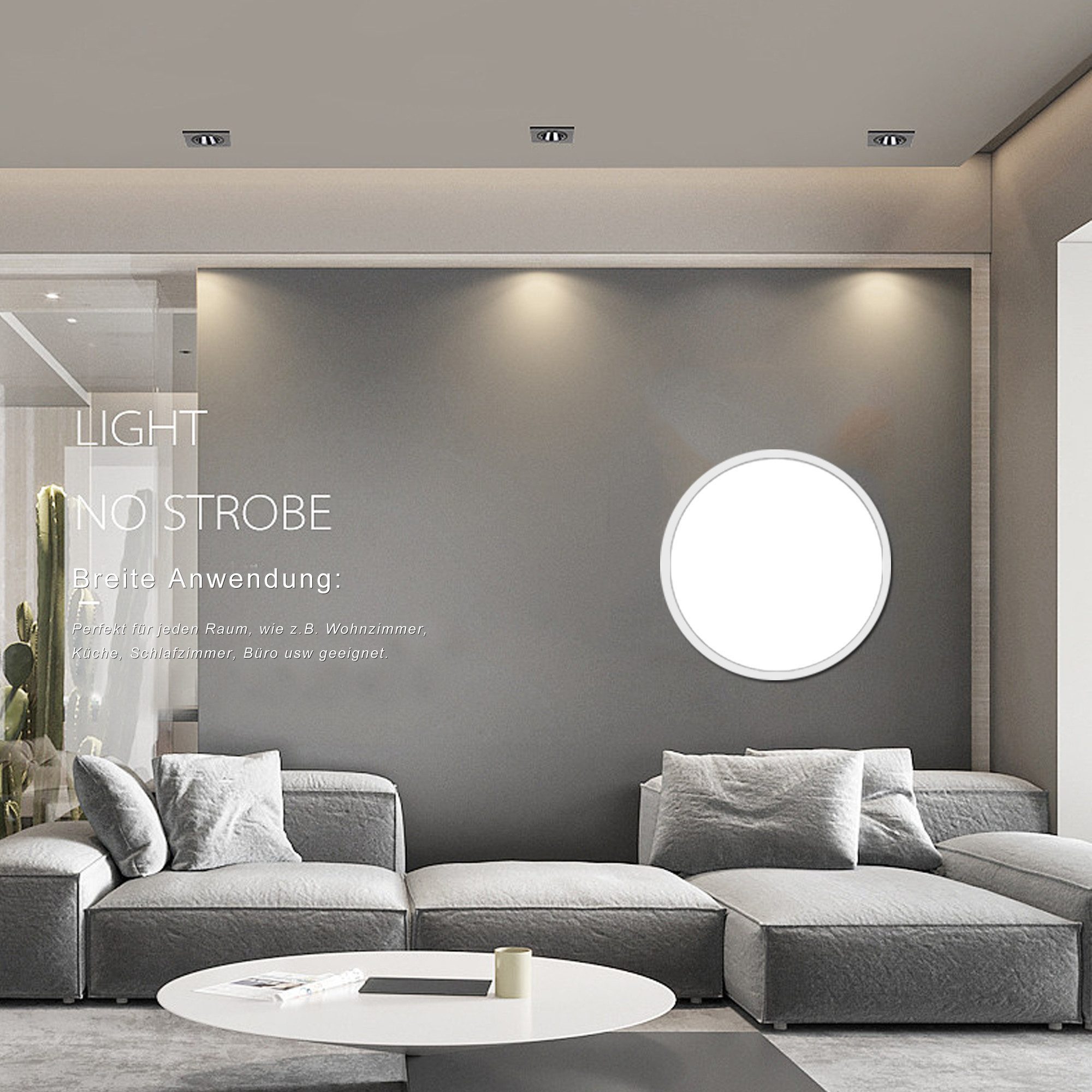 ibettertec Deckenleuchten Flach Rund Weiß Deckenlampe günstig online kaufen