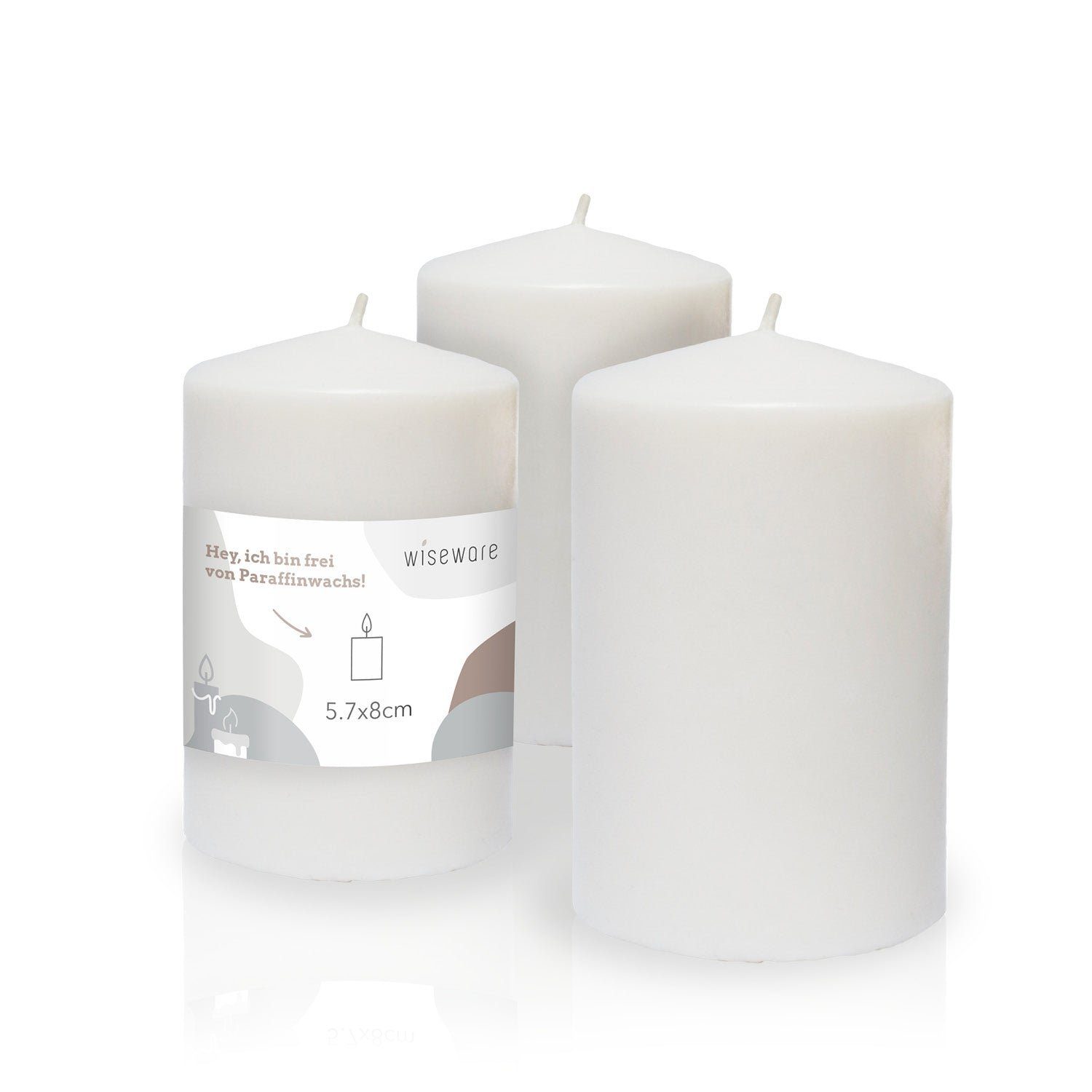 wisefood Stumpenkerze PURE Kerze klein (1-tlg)