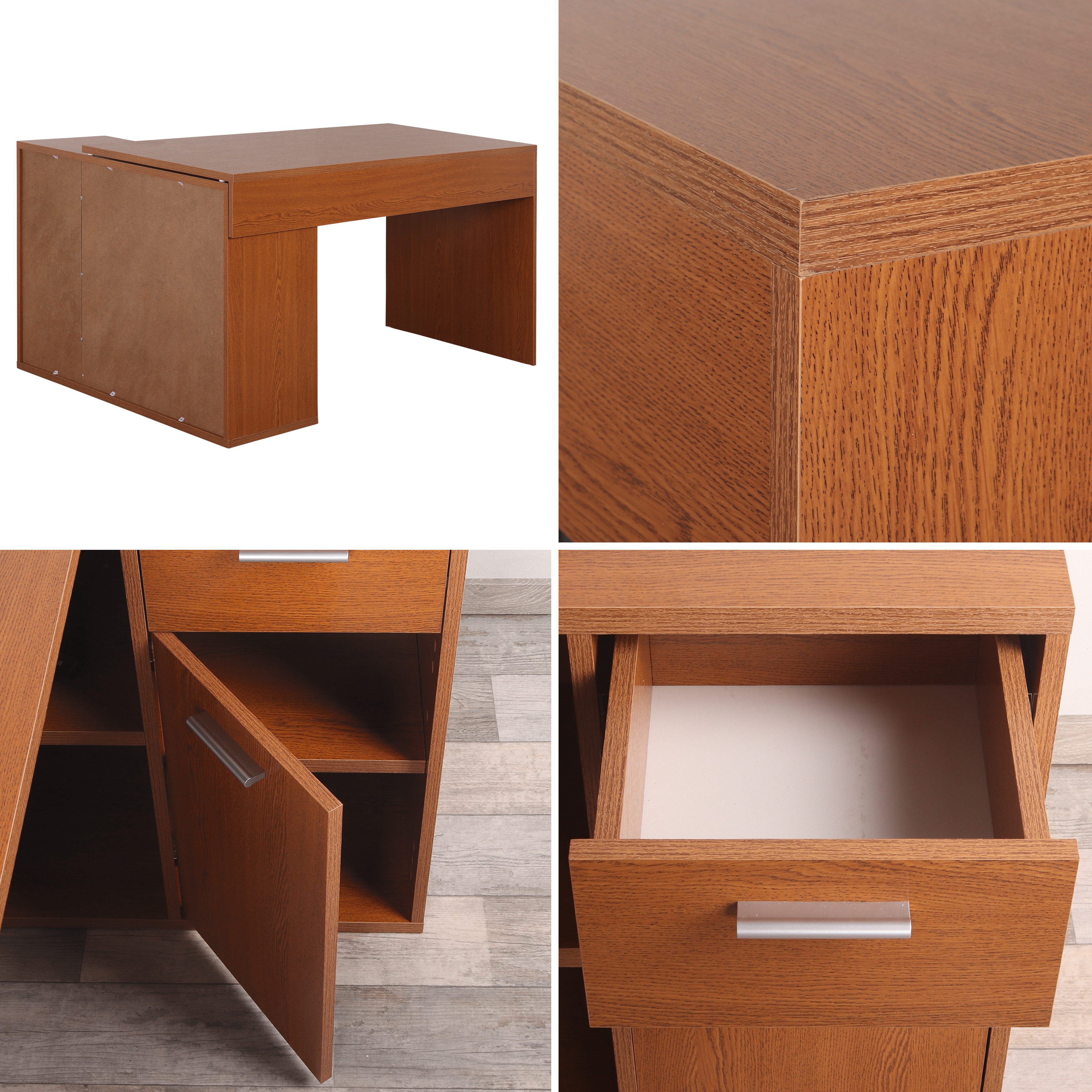 RICOO Eckschreibtisch WM083-ER (1-St), Schreibtisch Bürotisch Ecke für Kinder & Erwachsene klein in L Form