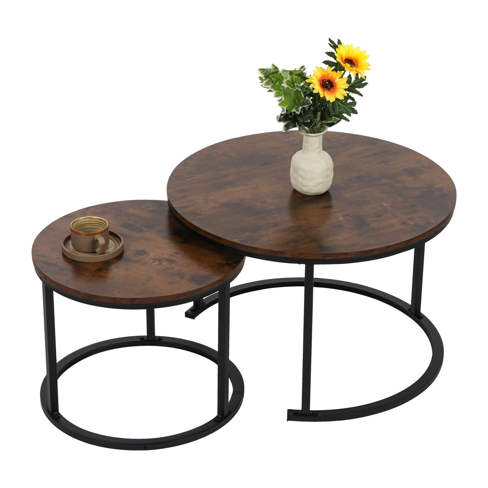 BIGTREE Couchtisch 2er Set Couchtisch Beistelltisch günstig online kaufen