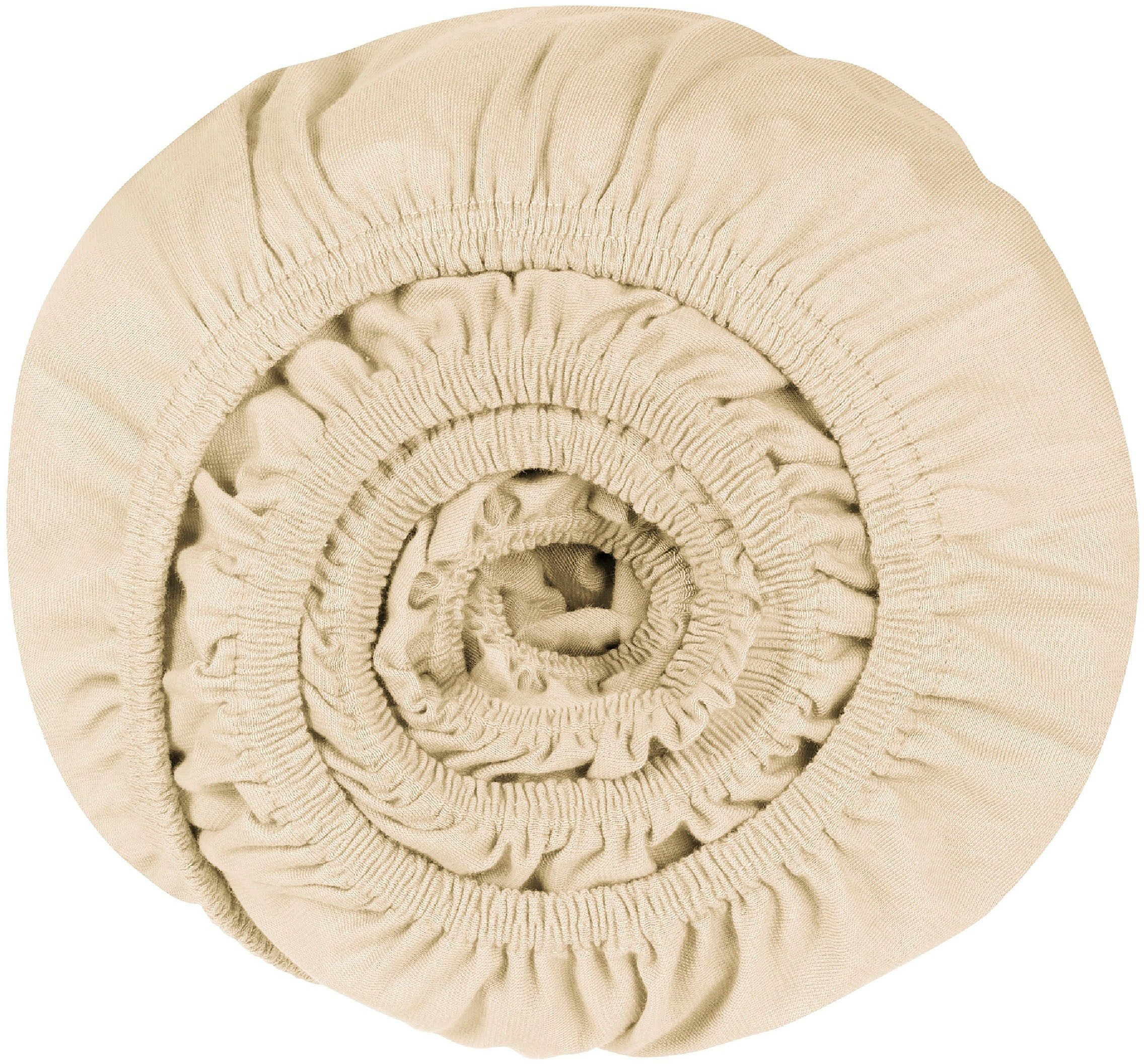 Schiesser Spannbettlaken Jessi aus 100% Baumwolle, Jersey, Gummizug: rundum, (1 Stück), für Matratzen bis zu 22 cm Höhe, MADE IN GREEN by OEKO-TEX®
