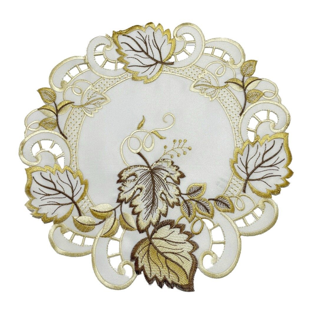 Westernlifestyle Tischdecke Gold Braune Blätter auf günstig online kaufen