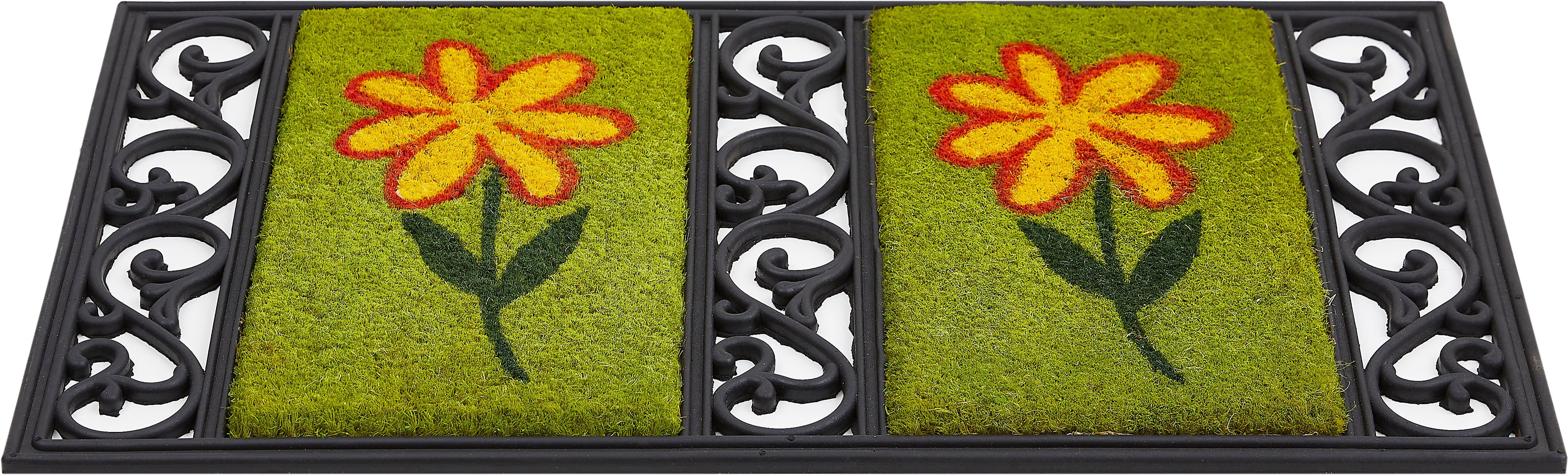 Gusseisen Motiv Fußmatte Salome Optik, Kokosmatte, mm, 15 Blumen Blumen, Höhe: Schmutzfangmatte, rechteckig, Andiamo,